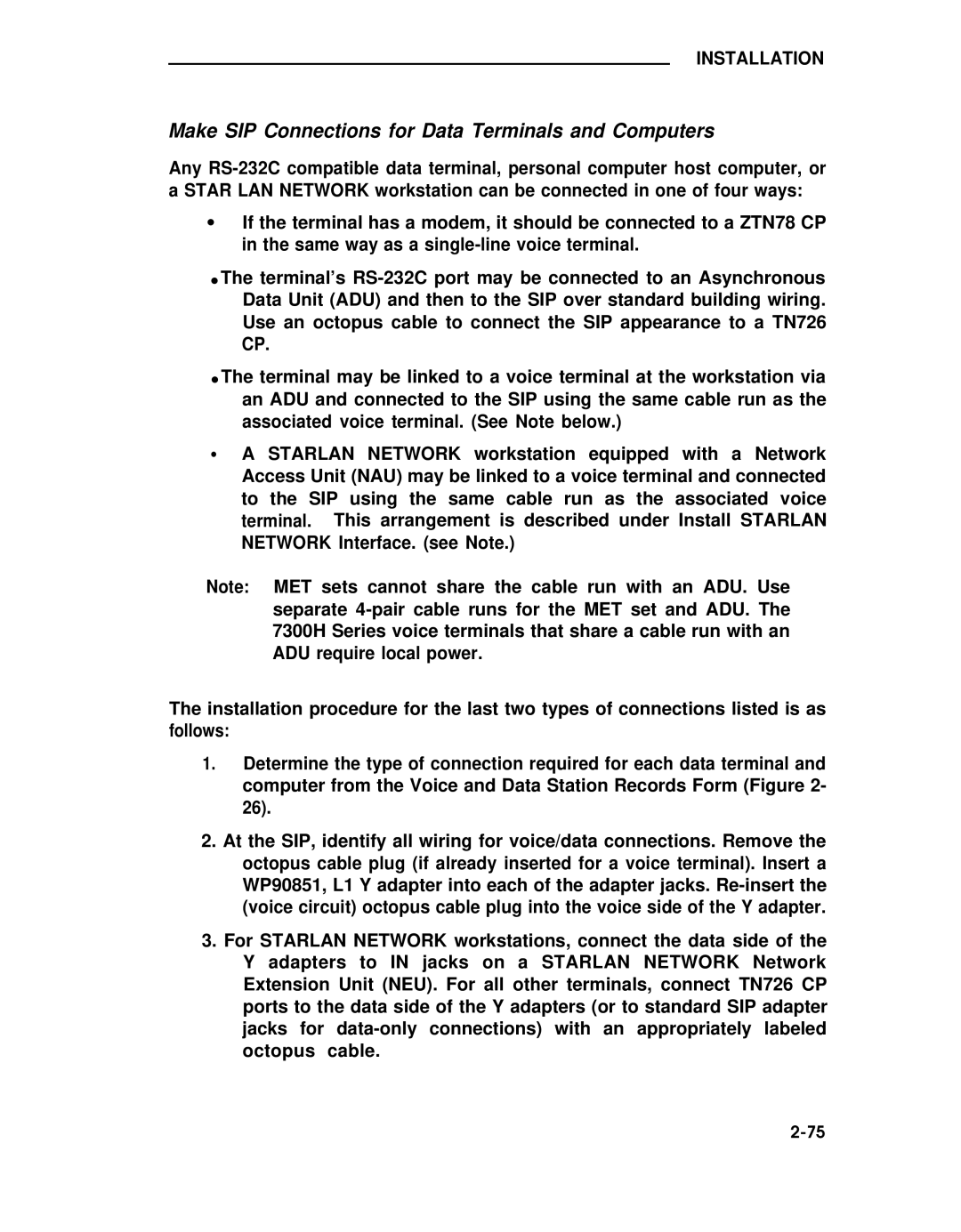 ADTRAN 25 manual Make SIP Connections for Data Terminals and Computers 