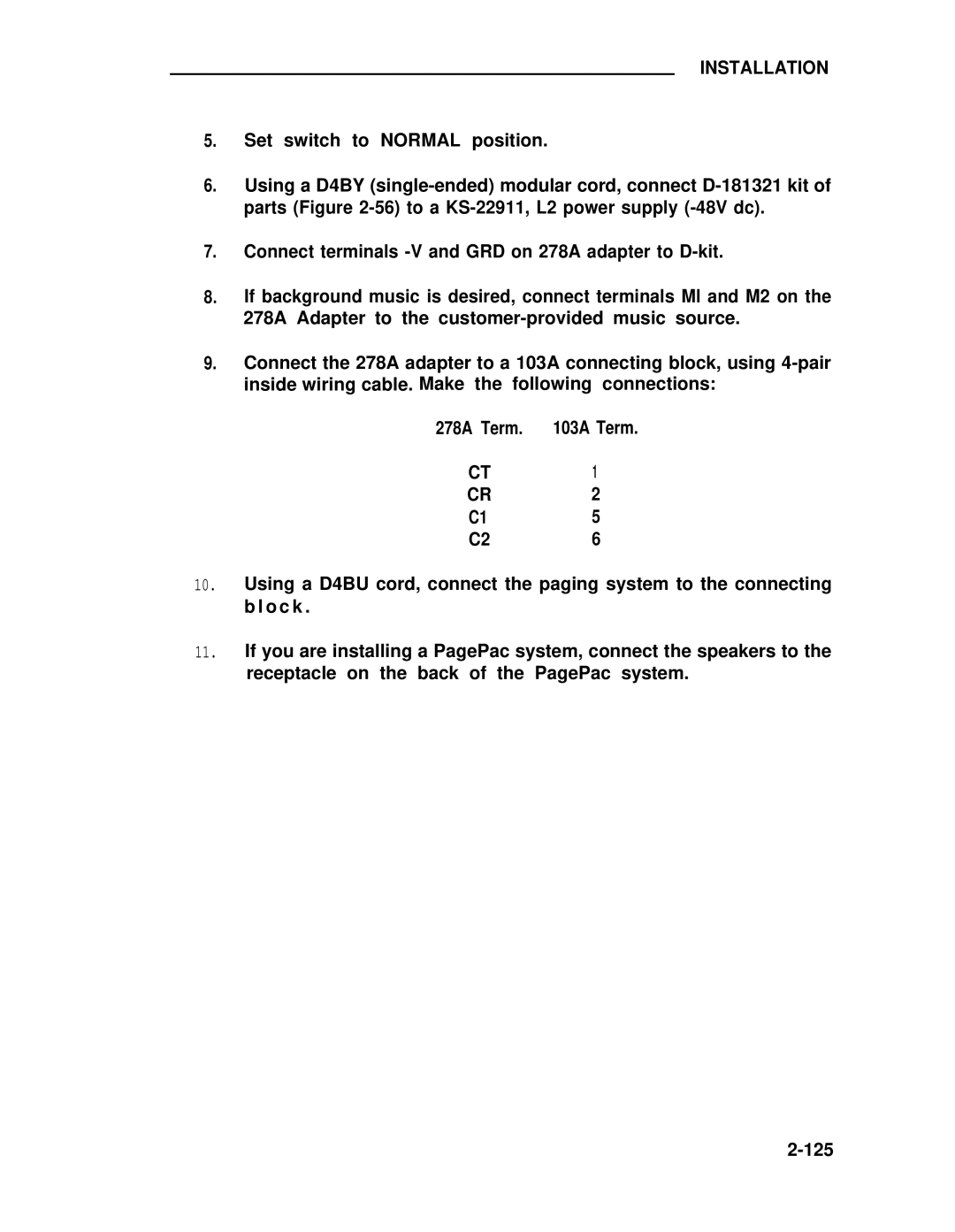 ADTRAN 25 manual 278A Term 103A Term 