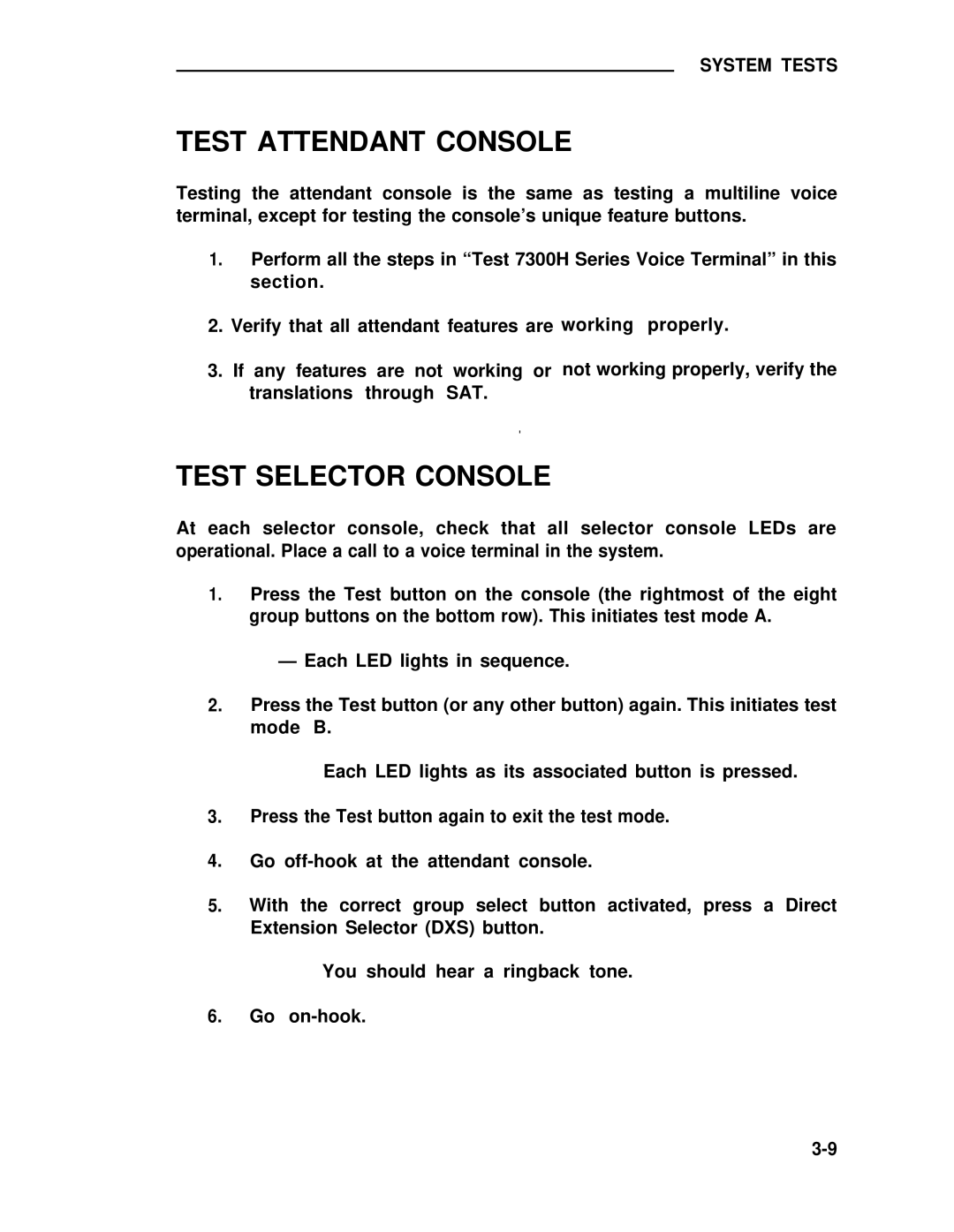 ADTRAN 25 manual Test Attendant Console, Test Selector Console 