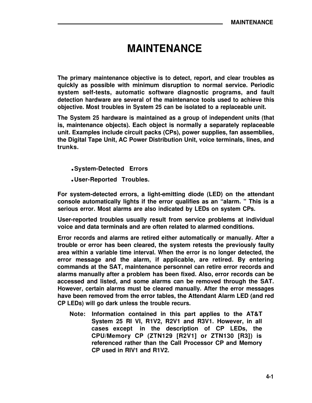 ADTRAN 25 manual Maintenance 