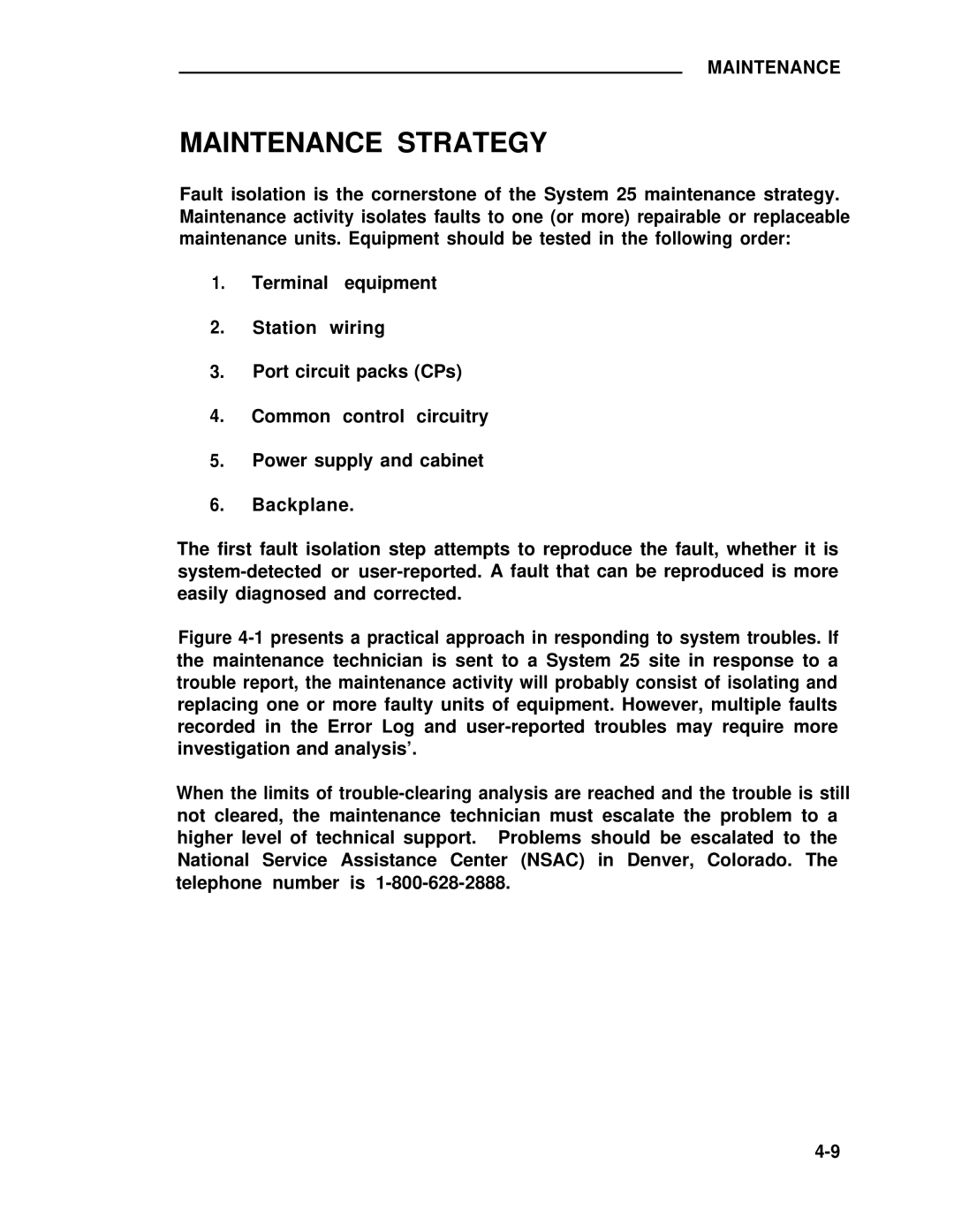 ADTRAN 25 manual Maintenance Strategy 