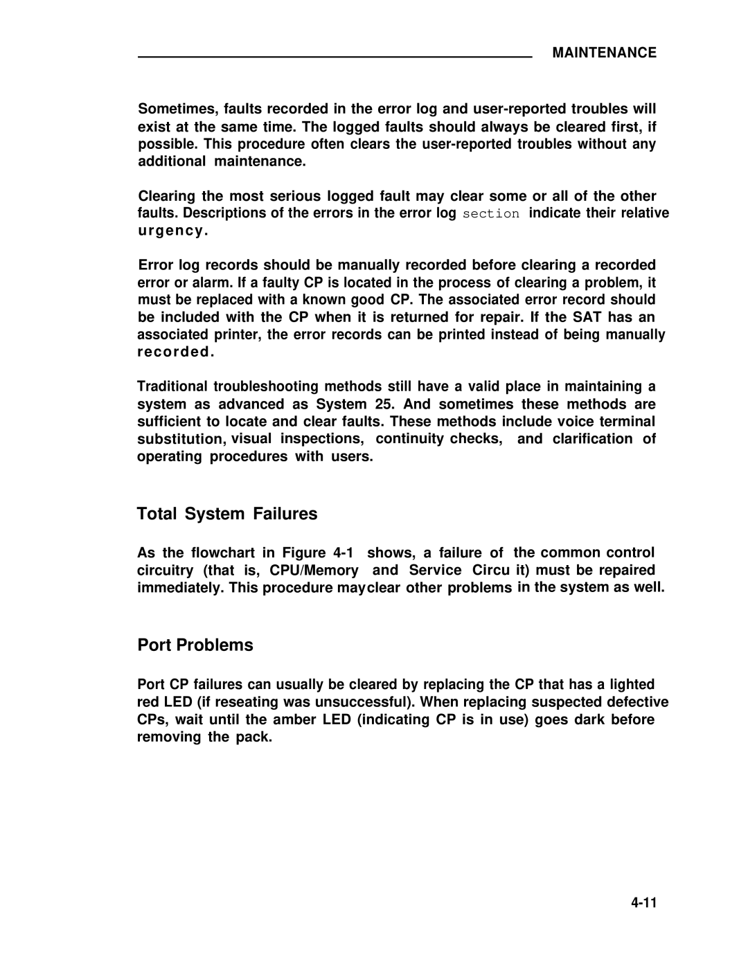 ADTRAN 25 manual Total System Failures, Port Problems 