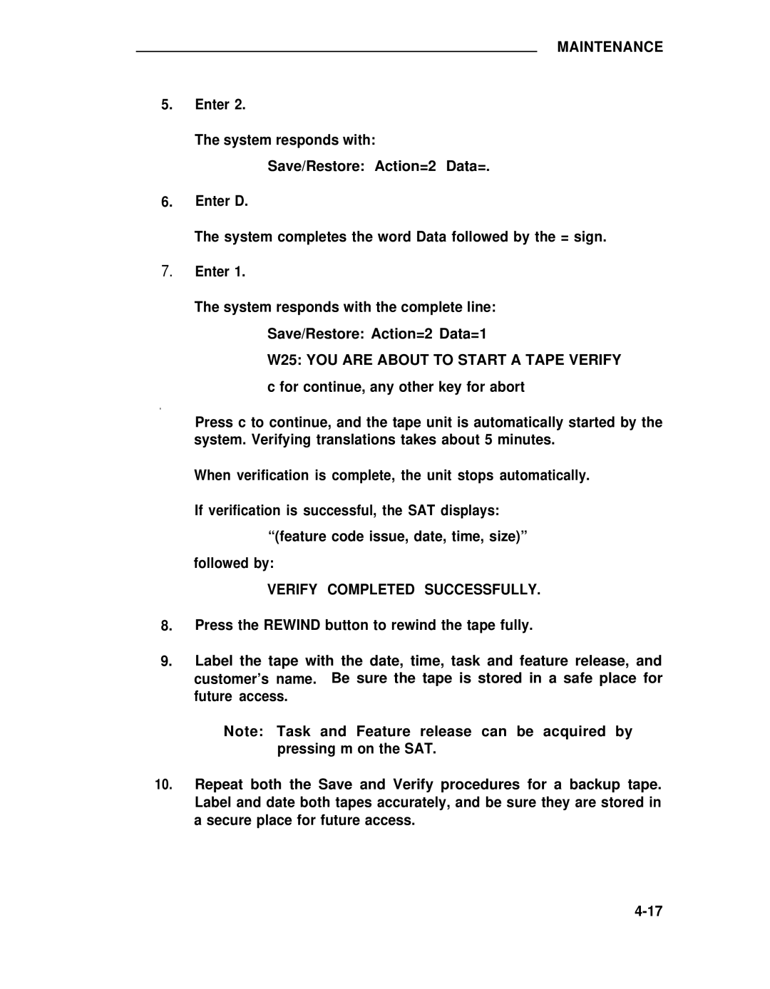 ADTRAN 25 manual Verify Completed Successfully 