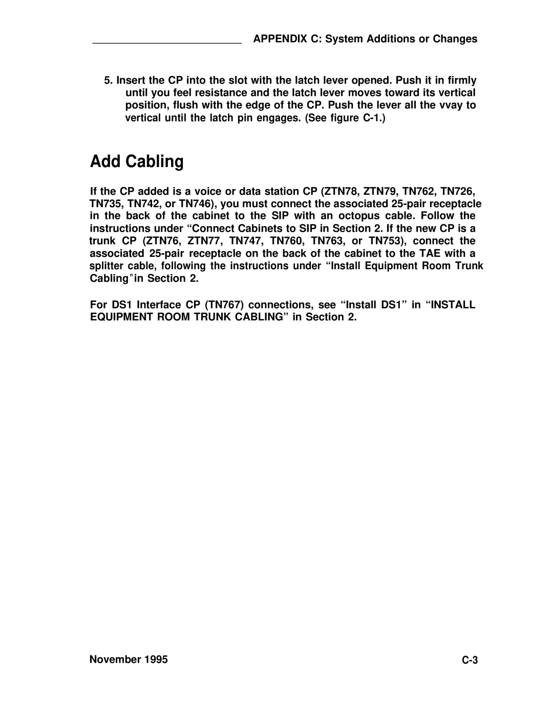 ADTRAN 25 manual Add Cabling 