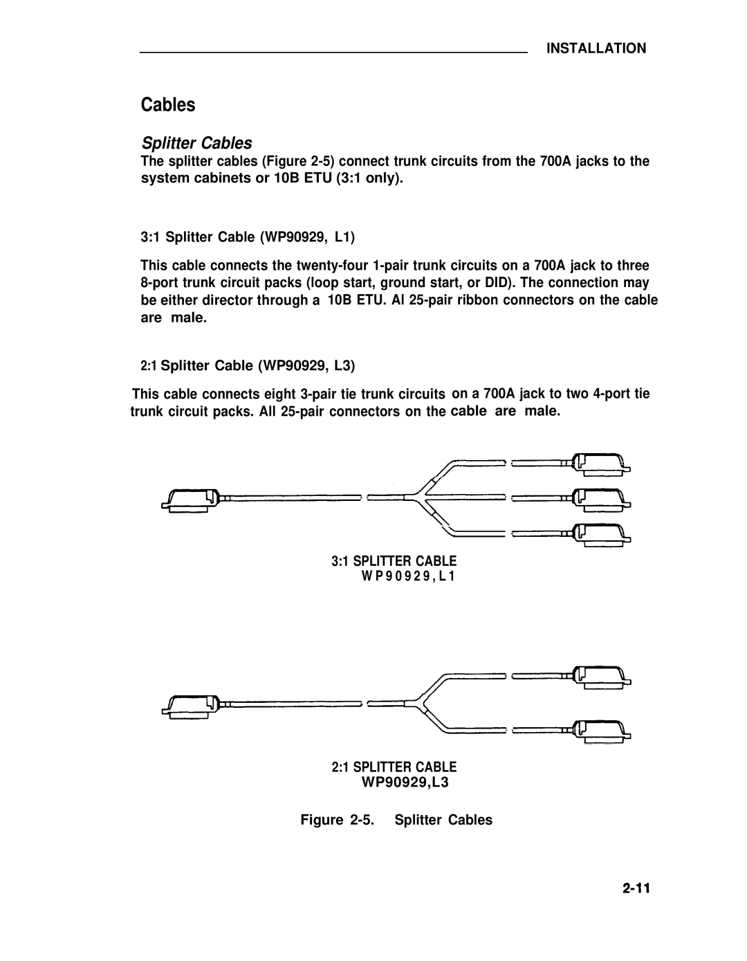 ADTRAN 25 manual Cables 