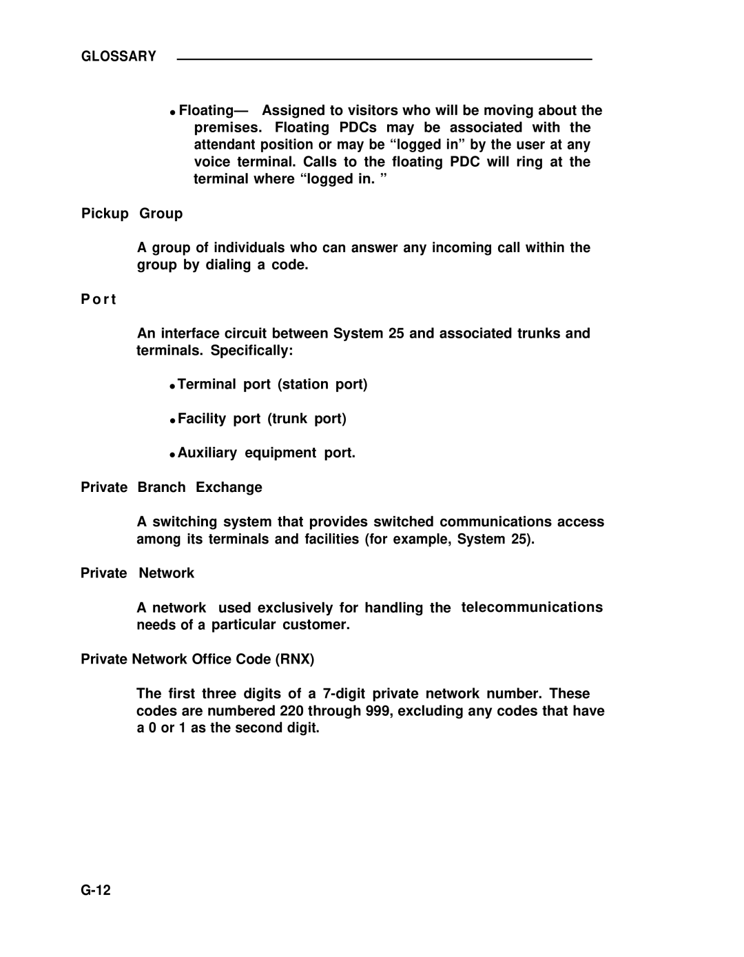 ADTRAN 25 manual Glossary 