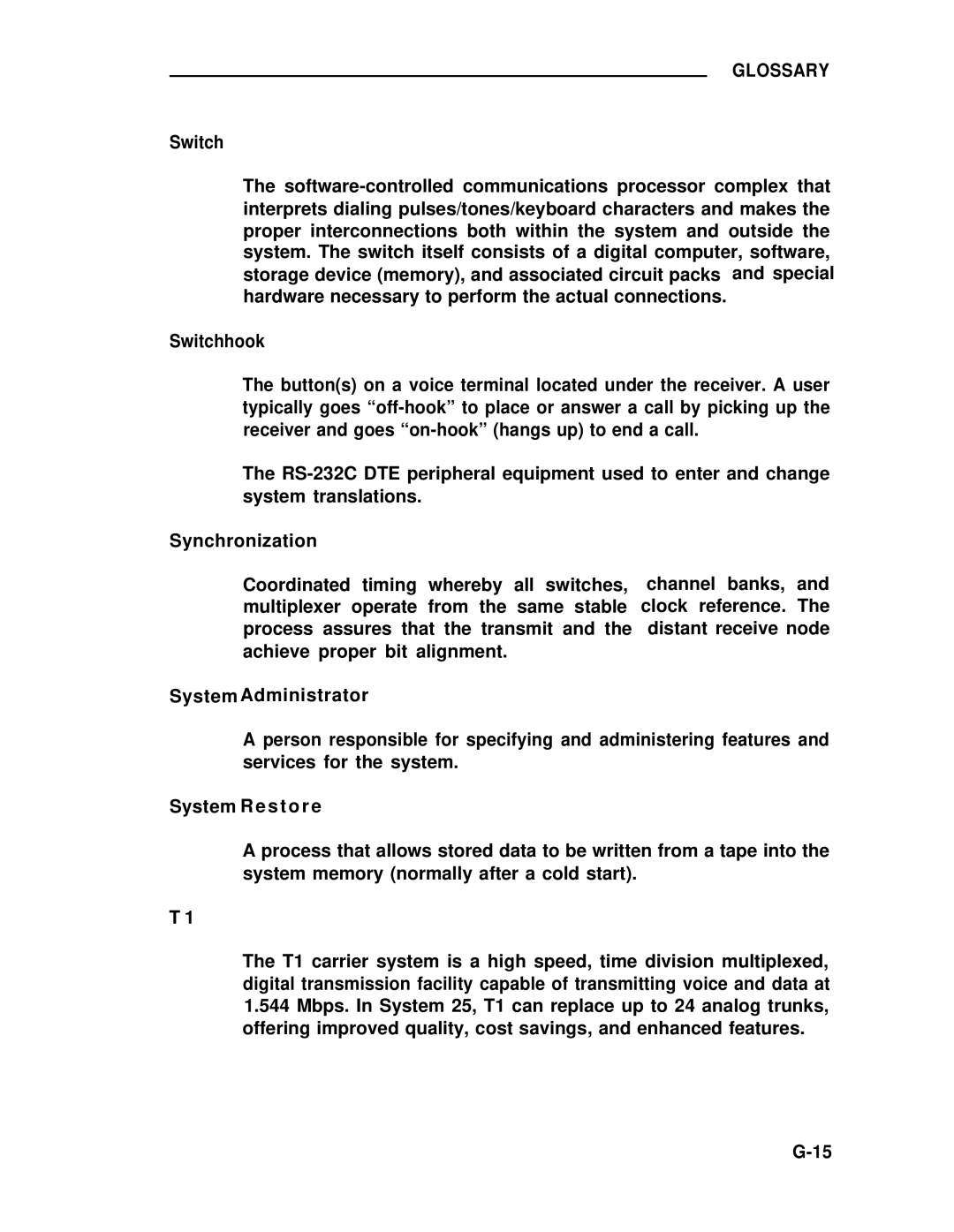 ADTRAN 25 manual Glossary 