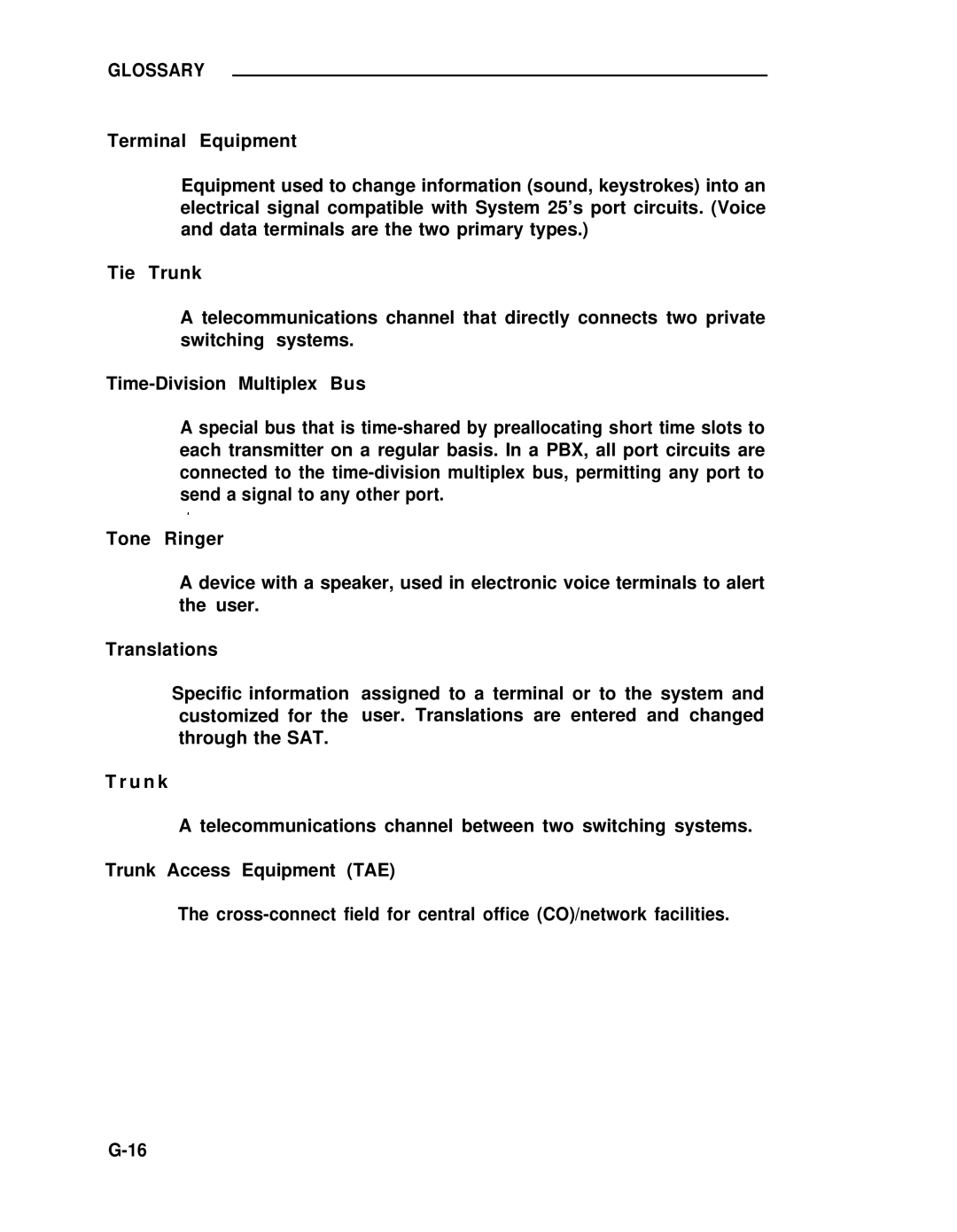 ADTRAN 25 manual Glossary 