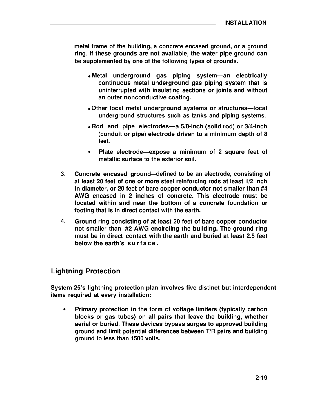 ADTRAN 25 manual Lightning Protection 