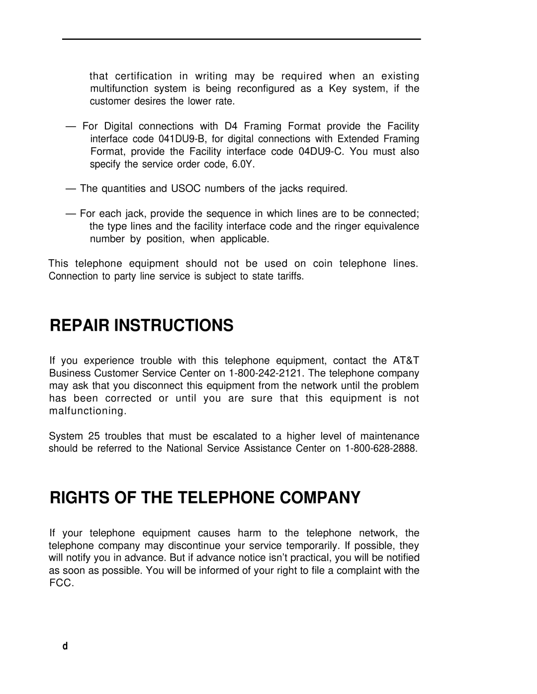 ADTRAN 25 manual Repair Instructions 