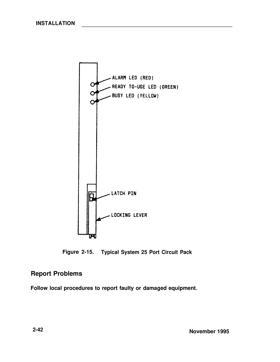 ADTRAN manual Report Problems, Typical System 25 Port Circuit Pack 