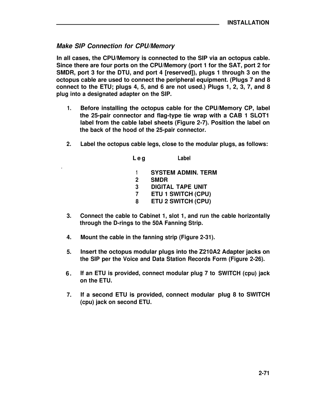 ADTRAN 25 manual Make SIP Connection for CPU/Memory 