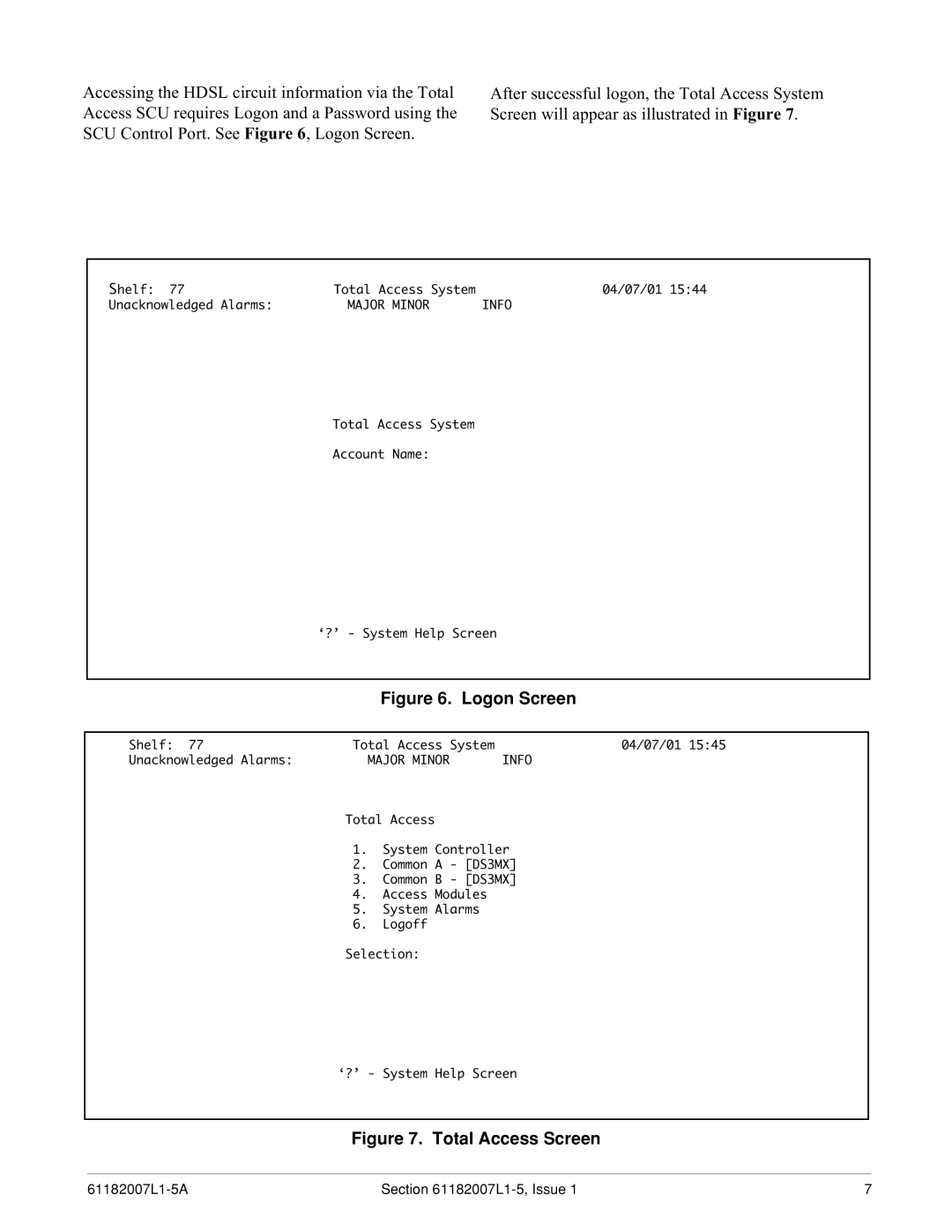 ADTRAN 3060 specifications Major Minor Info 