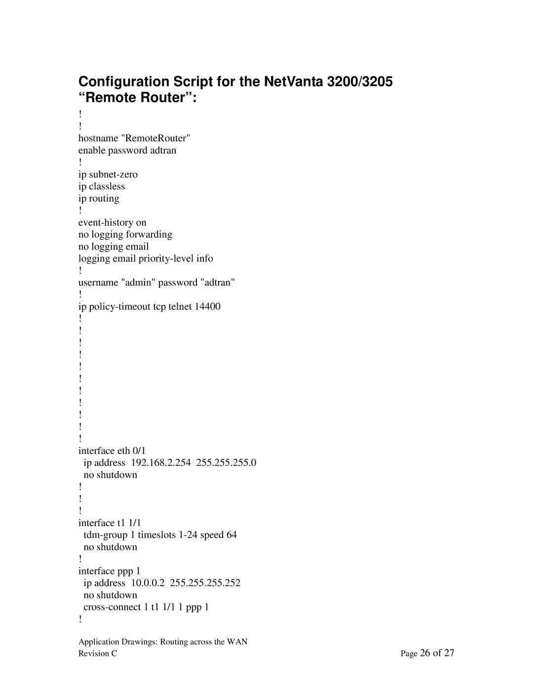 ADTRAN 3200, 3205 manual Application Drawings Routing across the WAN 