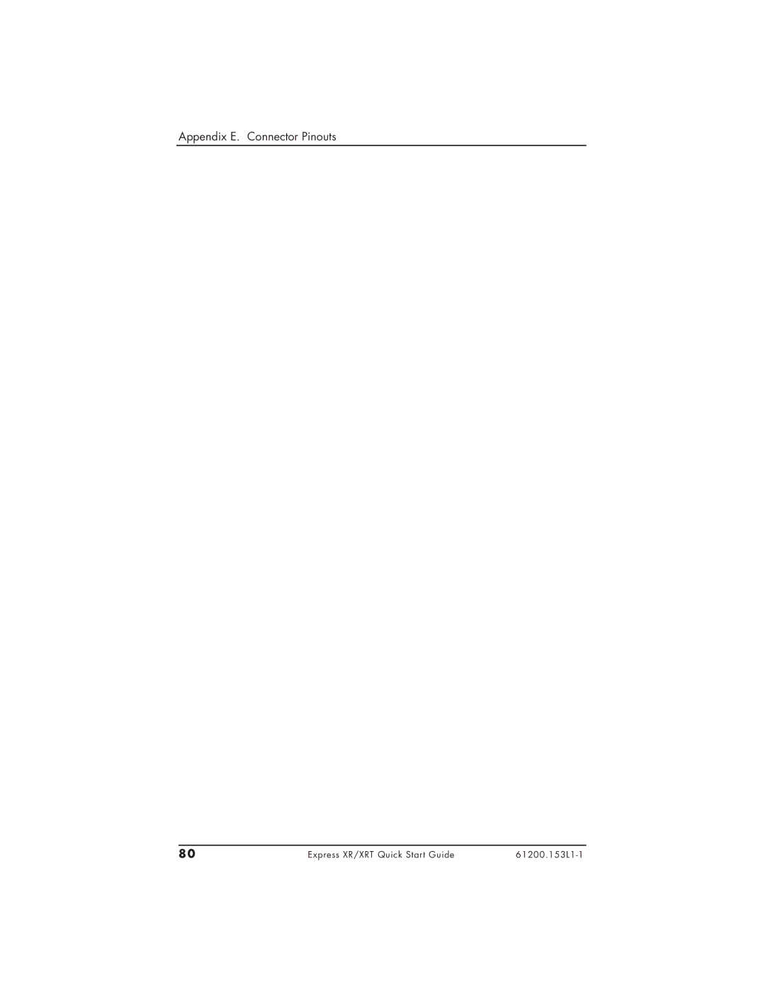 ADTRAN 1200153L1, 3360.9VU01, 1200153L2, 336048VUR-2, XRT quick start Appendix E. Connector Pinouts 