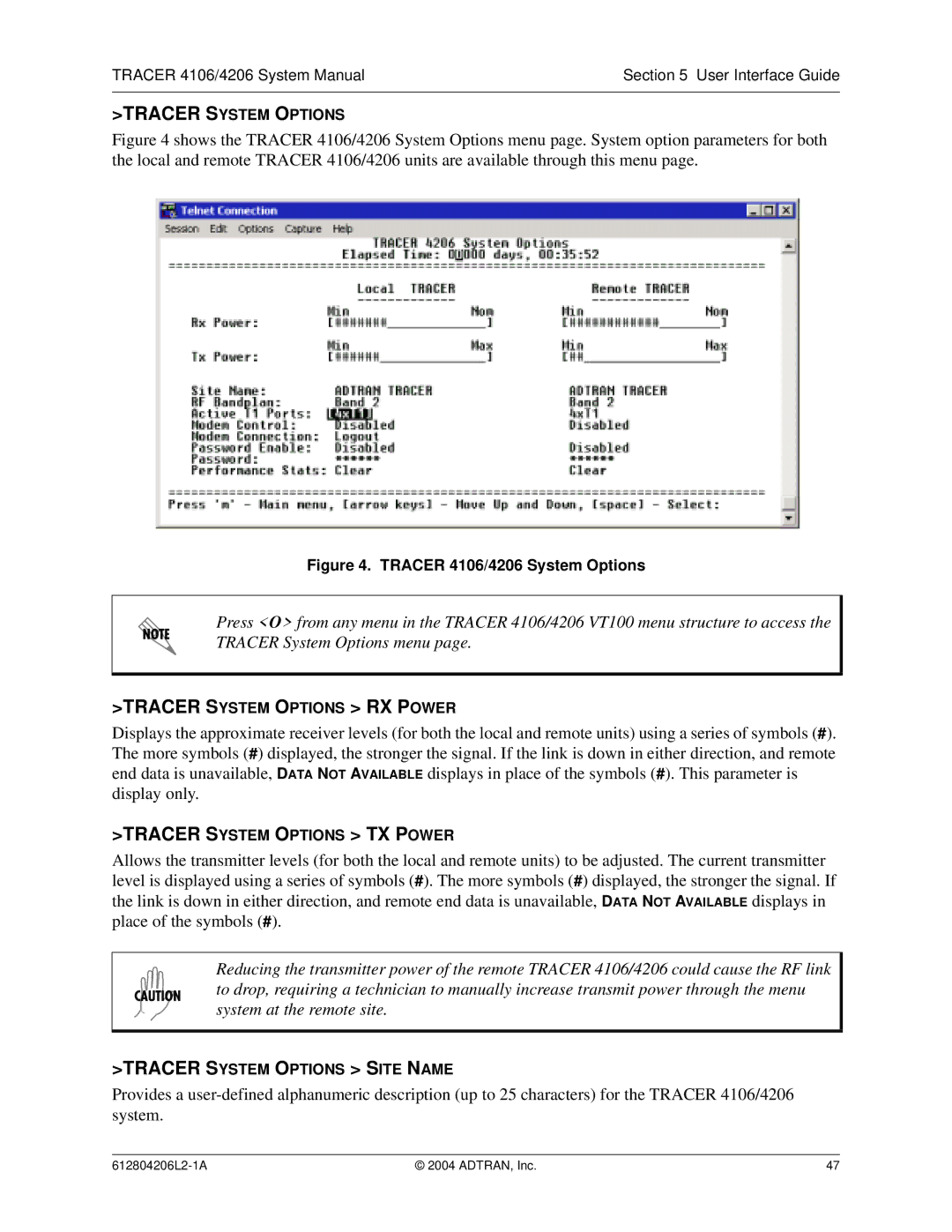 ADTRAN 4206 Plan A, 4106 Plan A system manual Tracer System Options 