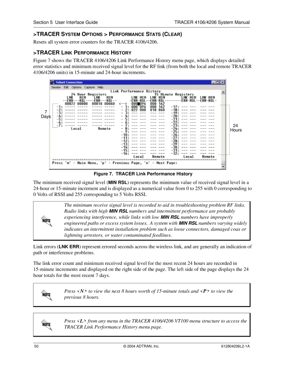 ADTRAN 4106 Plan A, 4206 Plan A system manual Resets all system error counters for the Tracer 4106/4206 