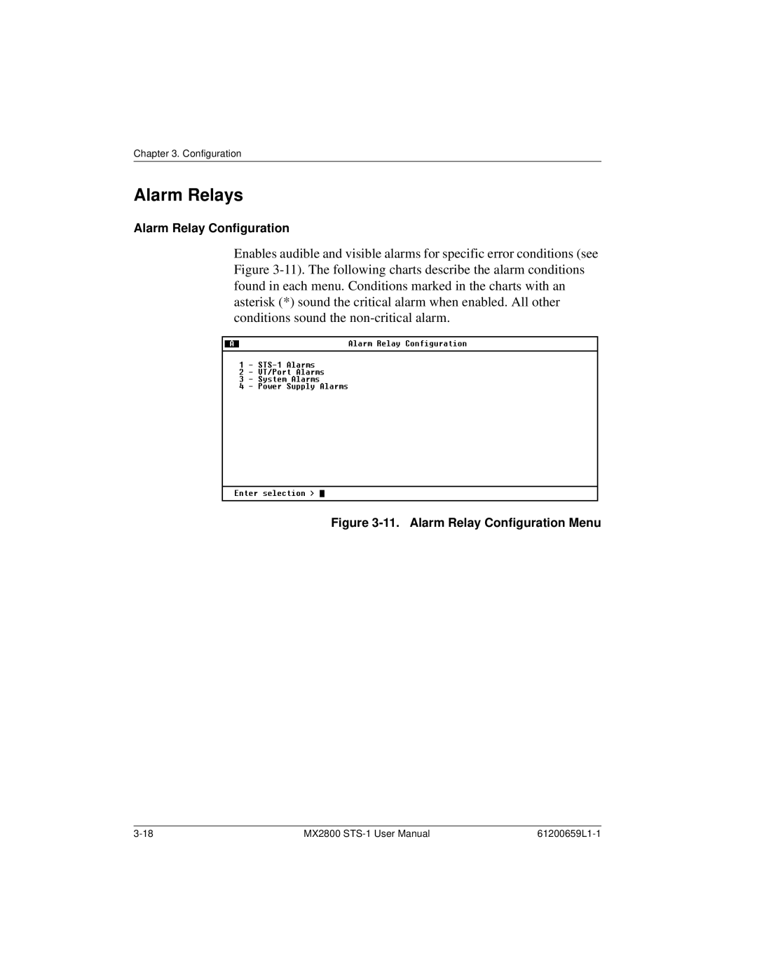 ADTRAN 4200659L2, 4200659L1, 4175043L2, 4200659L5, 4200659L8, 4200659L7, 4200659L3 Alarm Relays, Alarm Relay Configuration 