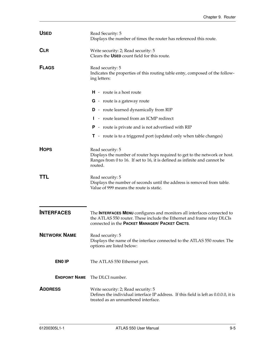 ADTRAN 550 user manual Interfaces 