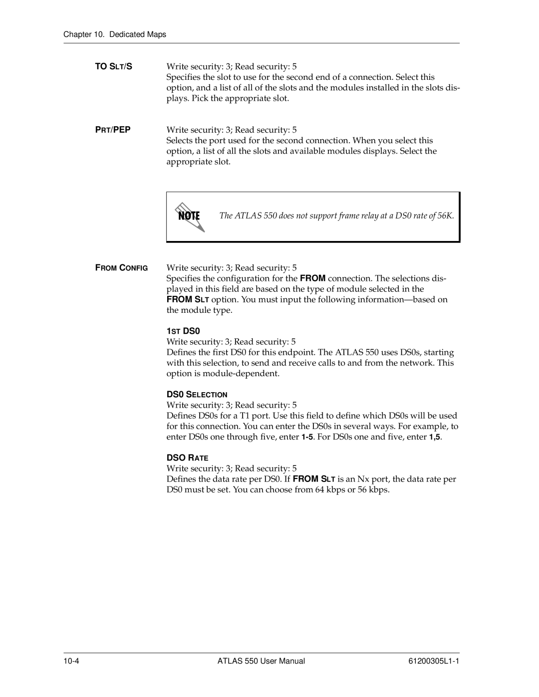 ADTRAN 550 user manual To S LT/S, Rt/Pep, 1ST DS0, DSO Rate 