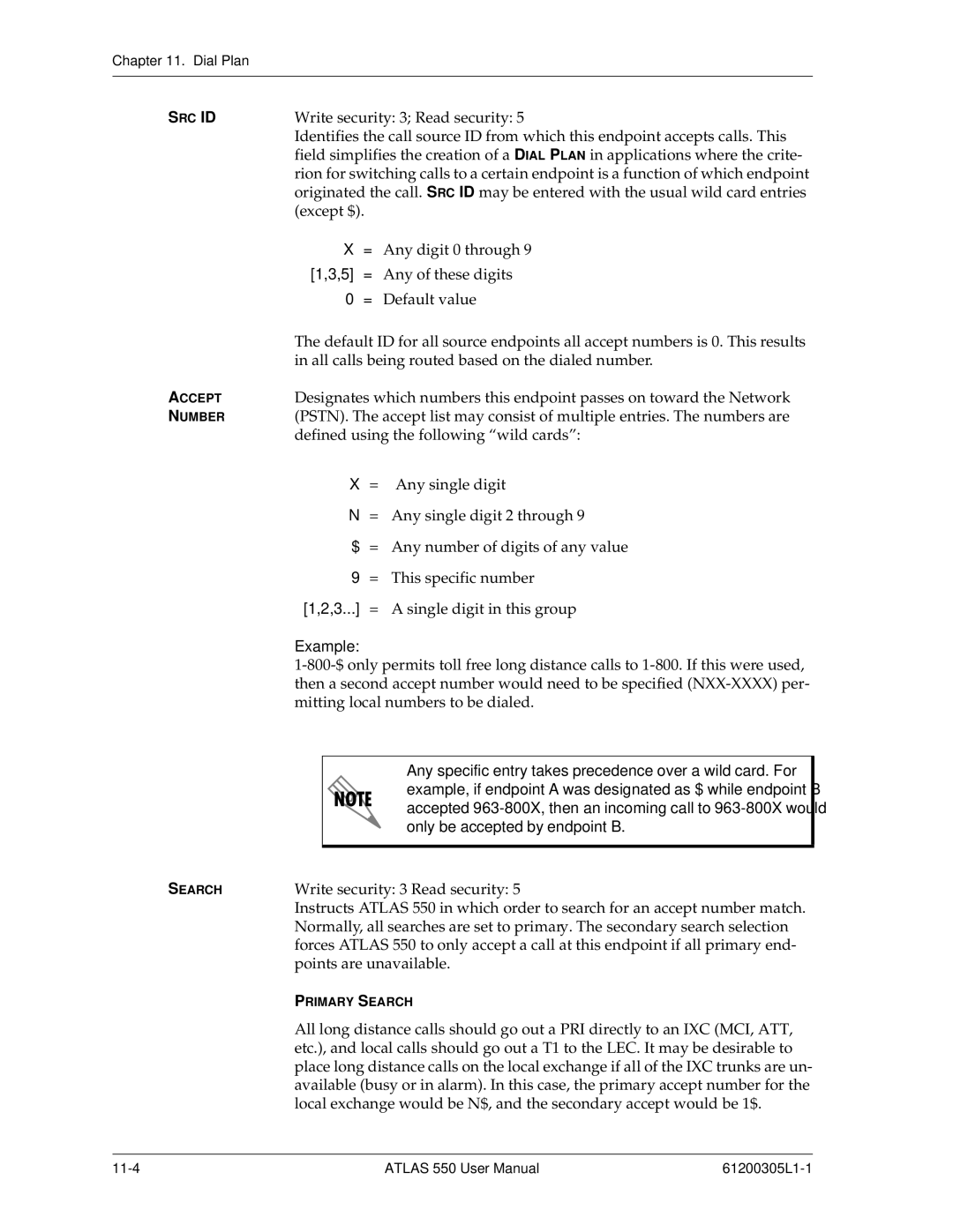 ADTRAN 550 user manual Rc Id, 5 = 