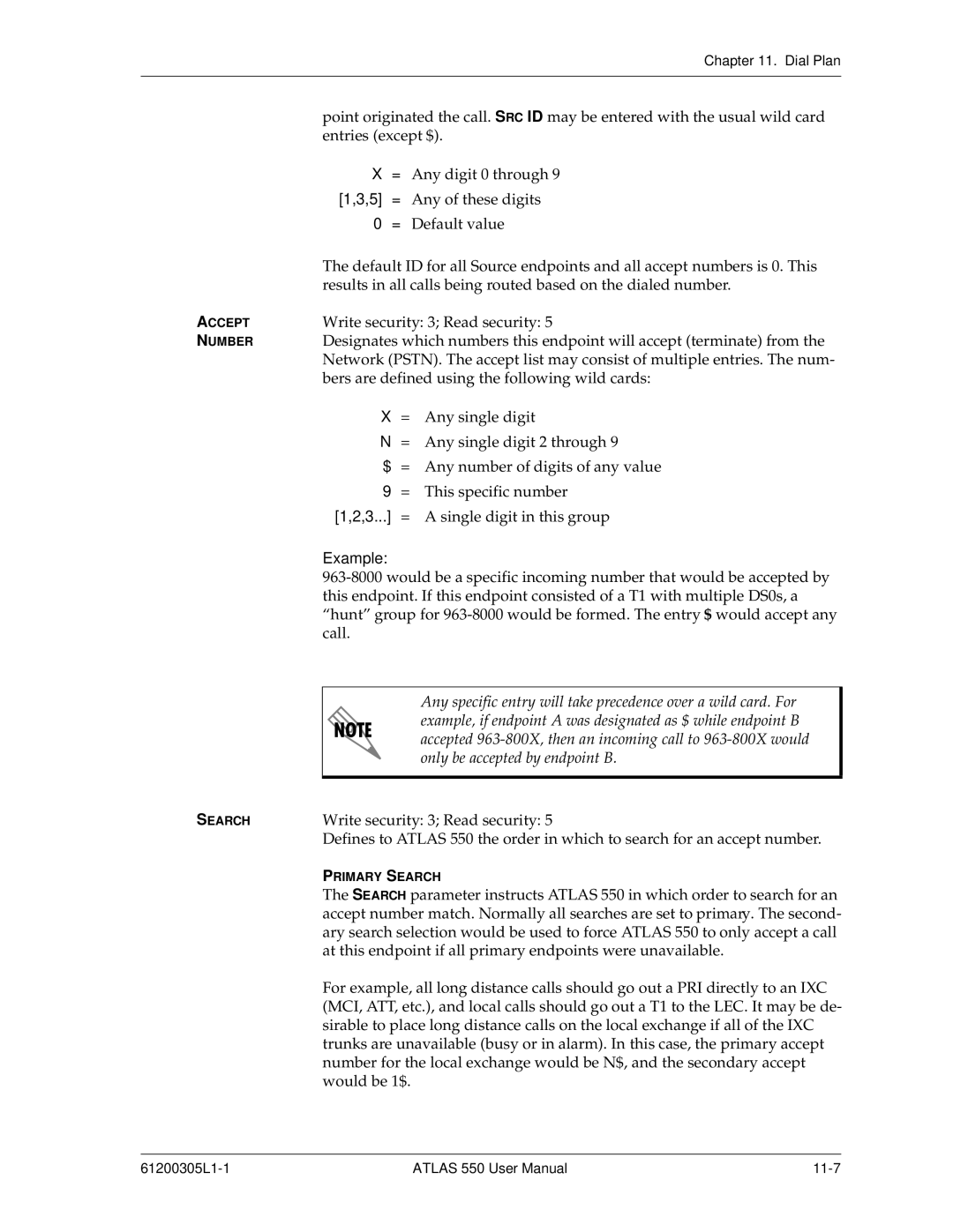 ADTRAN 550 user manual Write security 3 Read security 