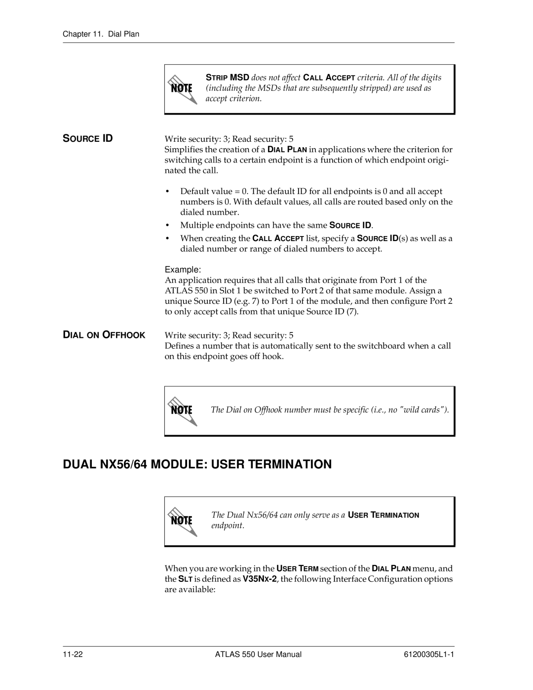 ADTRAN 550 user manual Dual NX56/64 Module User Termination, Source ID 