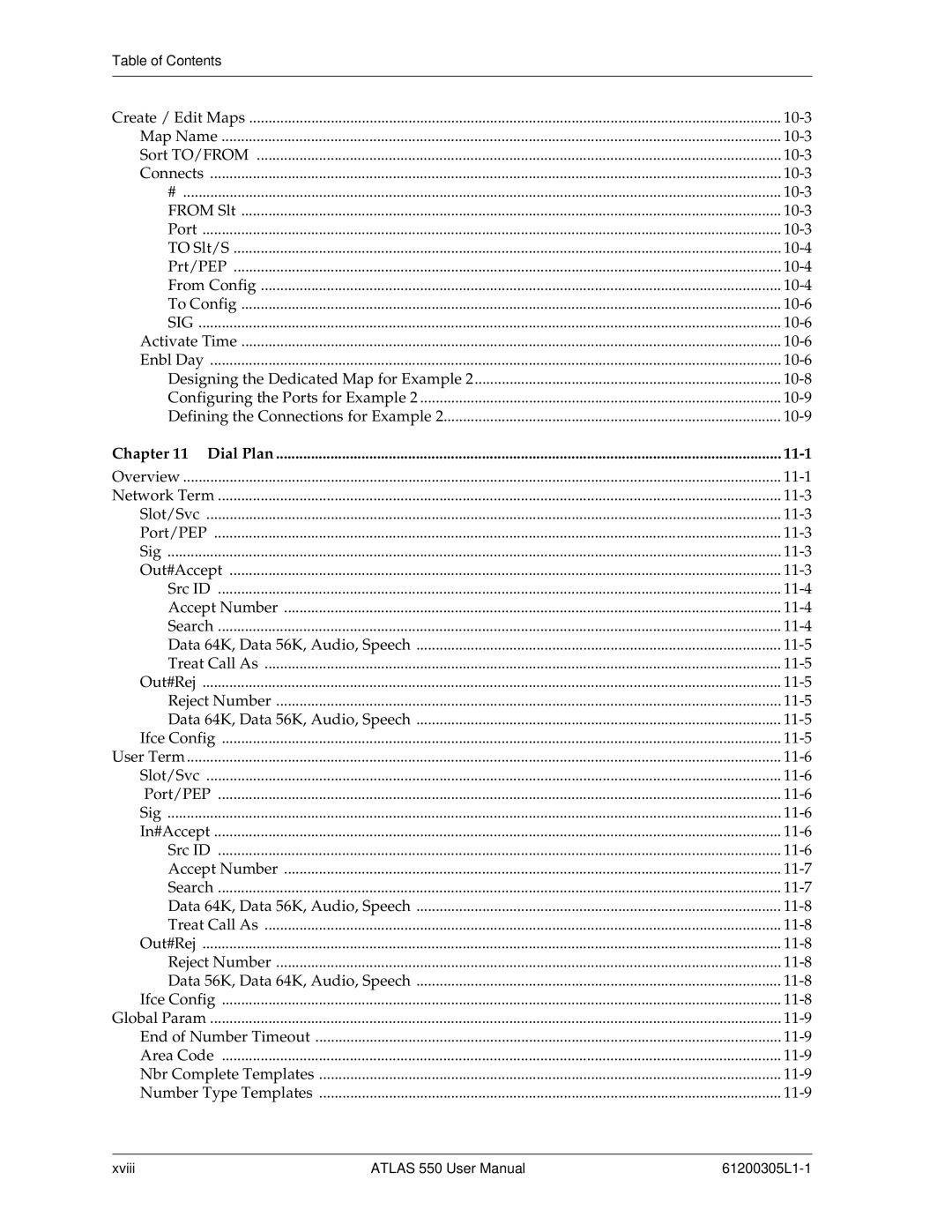 ADTRAN 550 user manual Dial Plan 11-1 