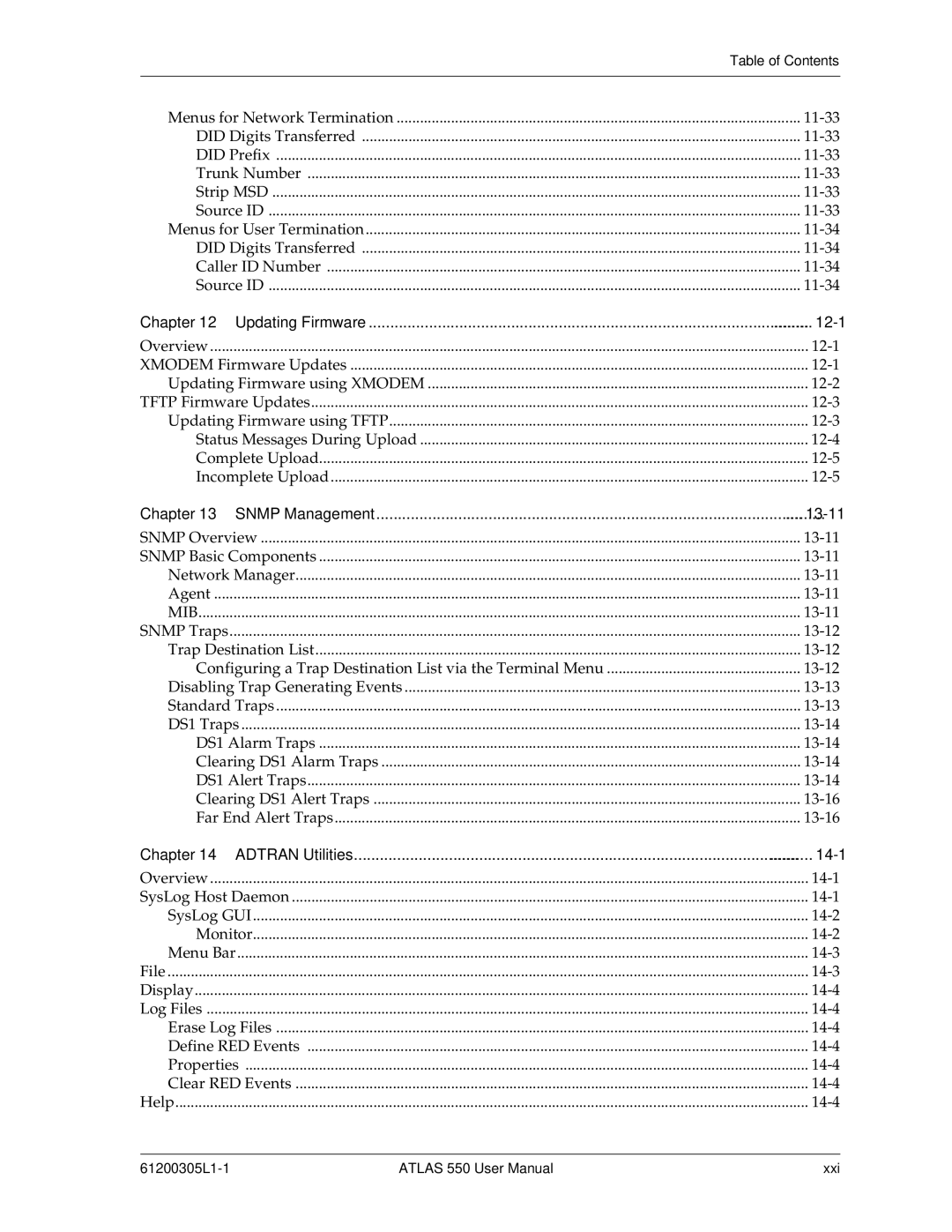 ADTRAN 550 user manual 12-1 