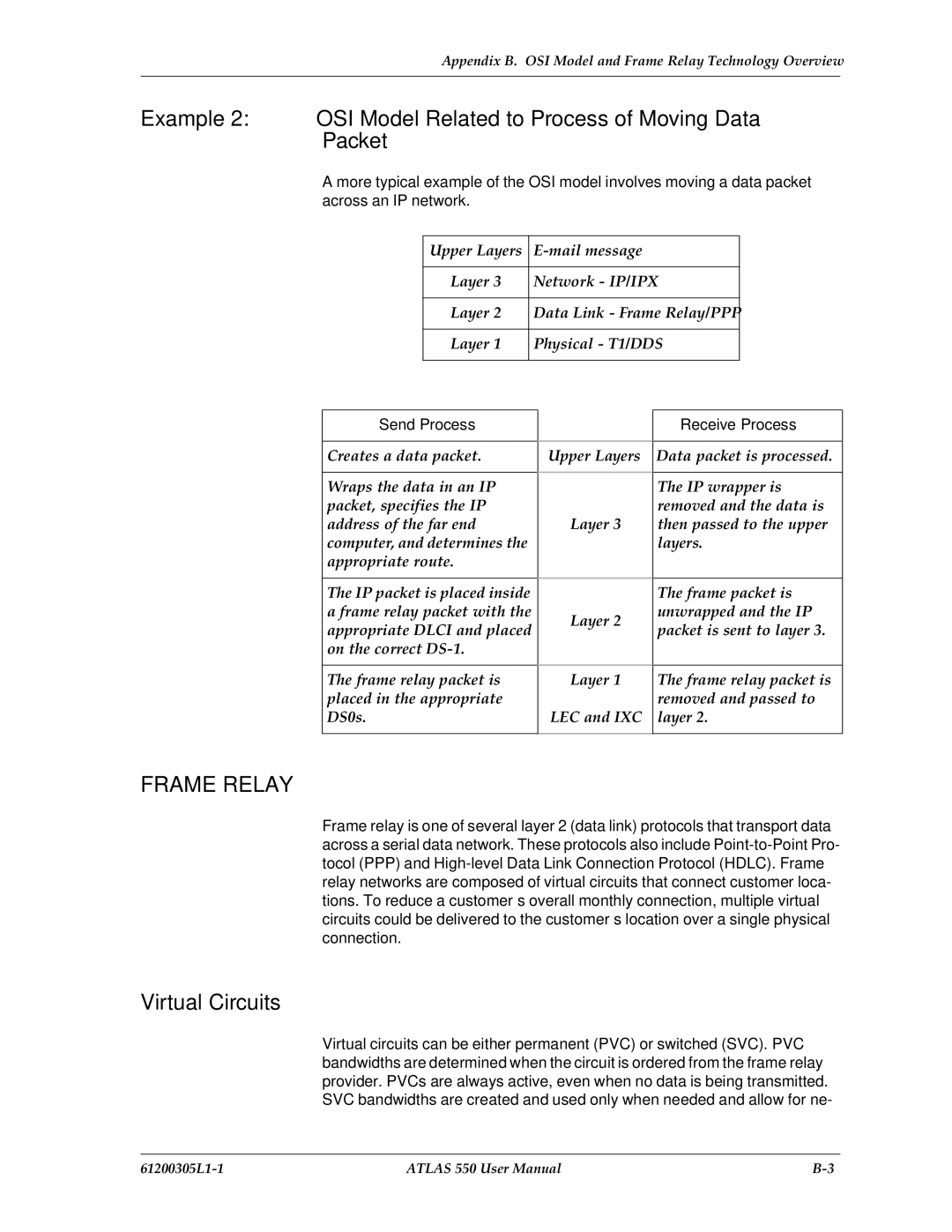 ADTRAN 550 user manual Frame Relay, Virtual Circuits 