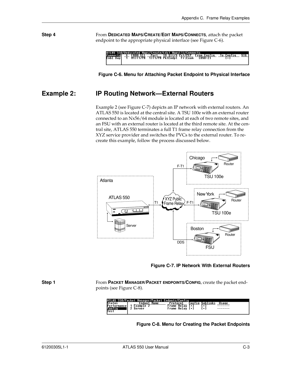 ADTRAN 550 user manual Example, IP Routing Network-External Routers 