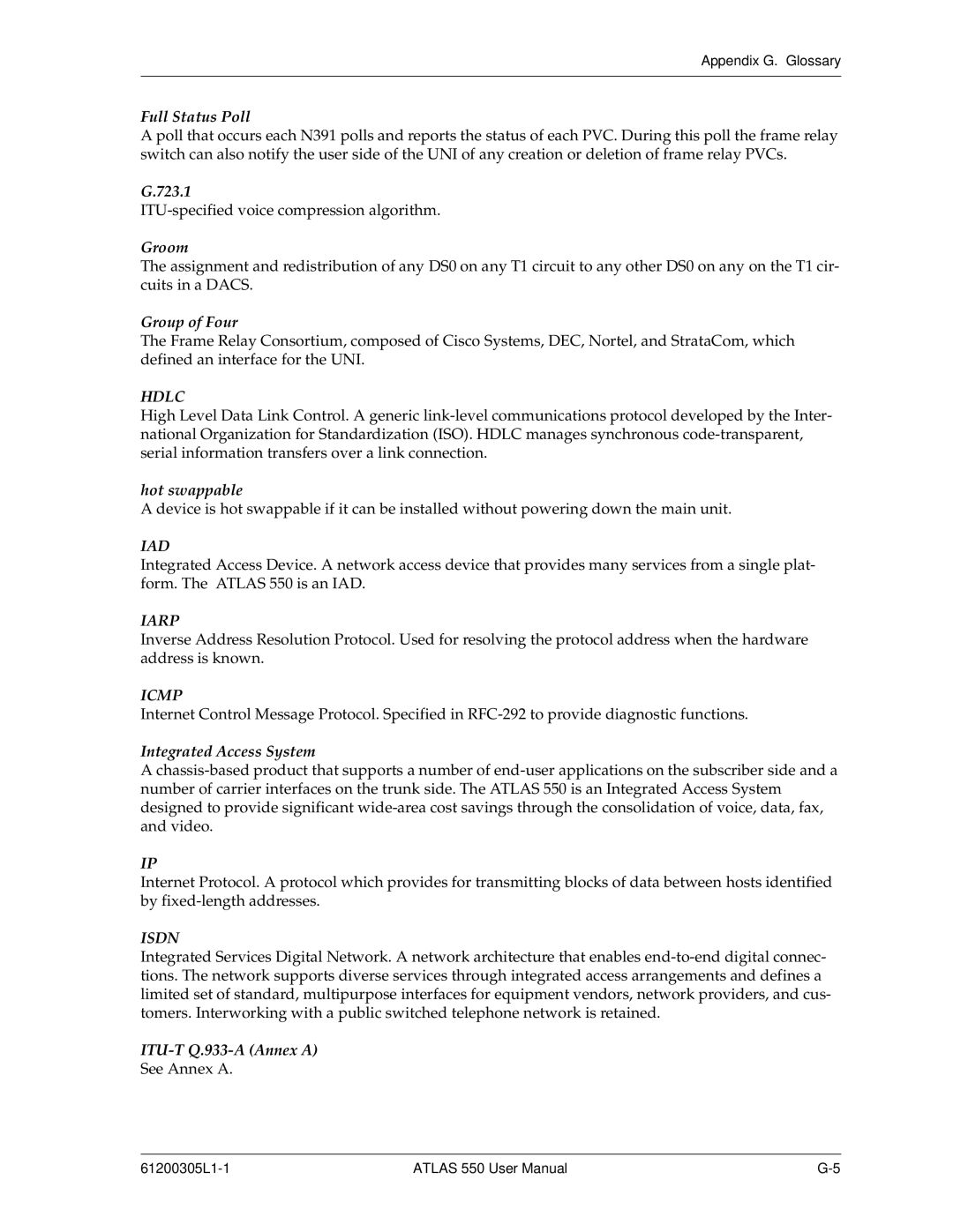 ADTRAN 550 user manual Hdlc 