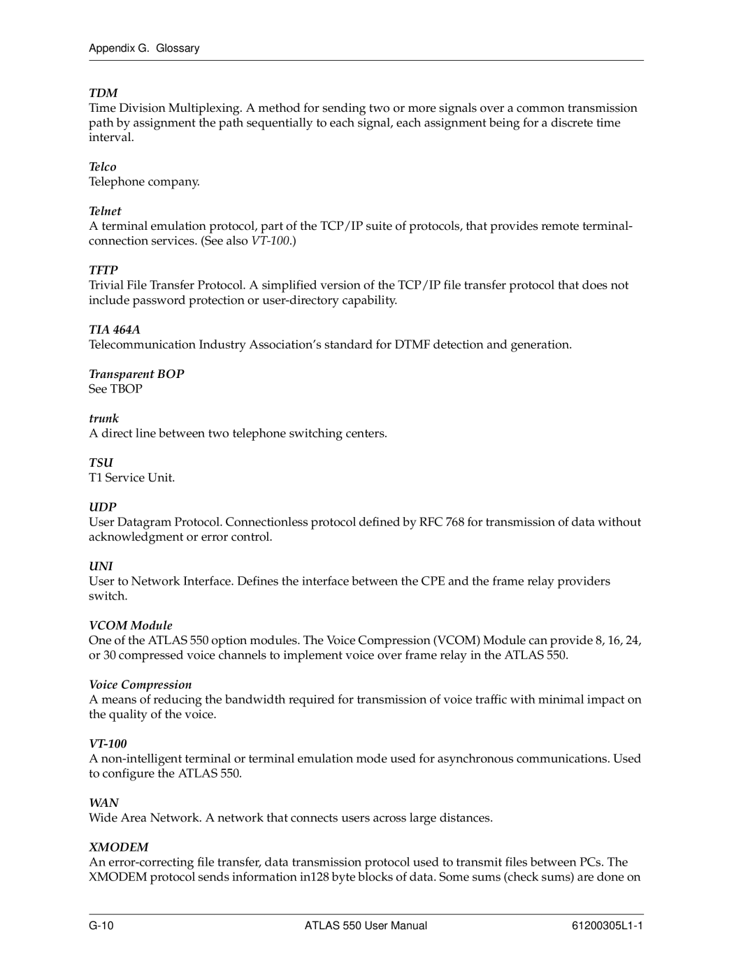 ADTRAN 550 user manual Udp 