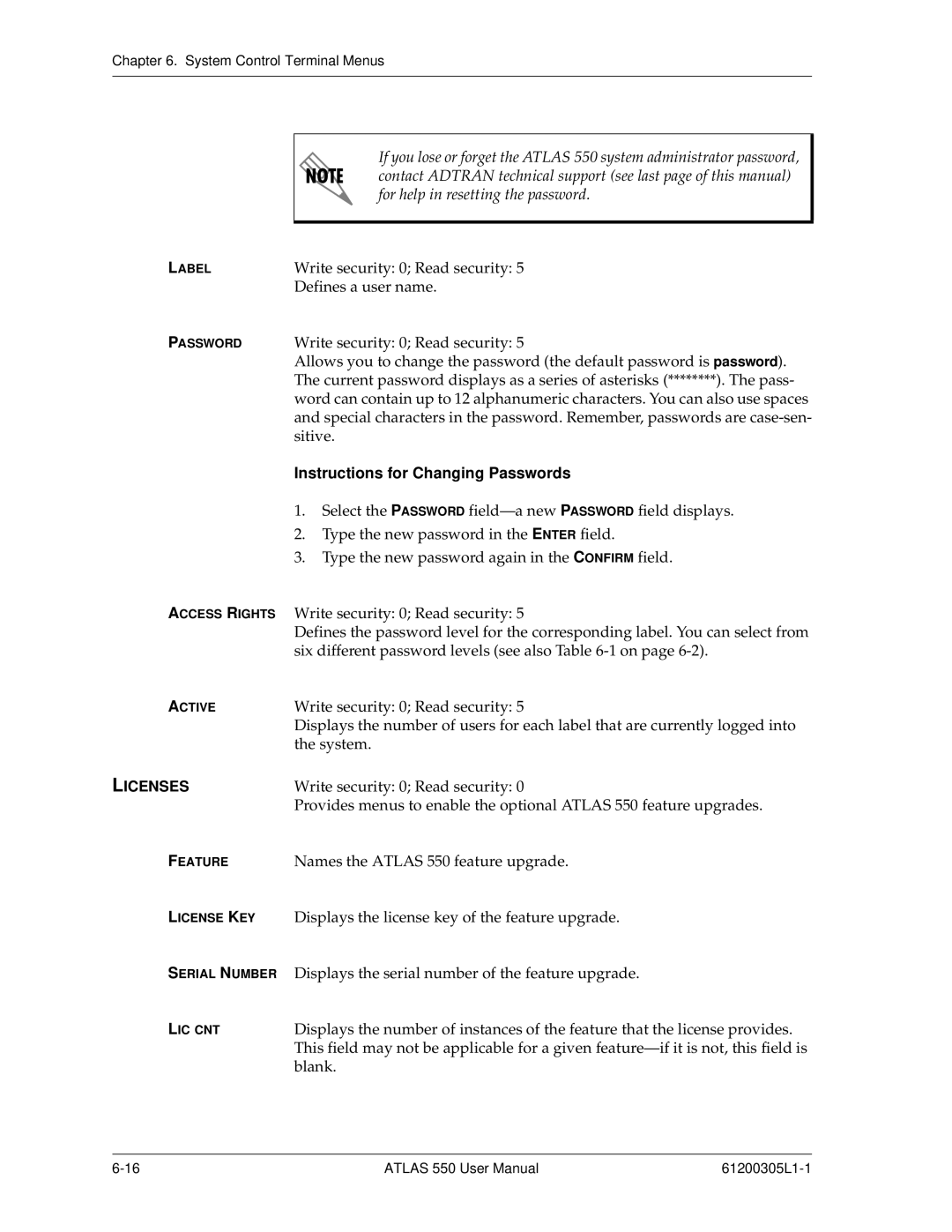 ADTRAN 550 user manual Licenses 