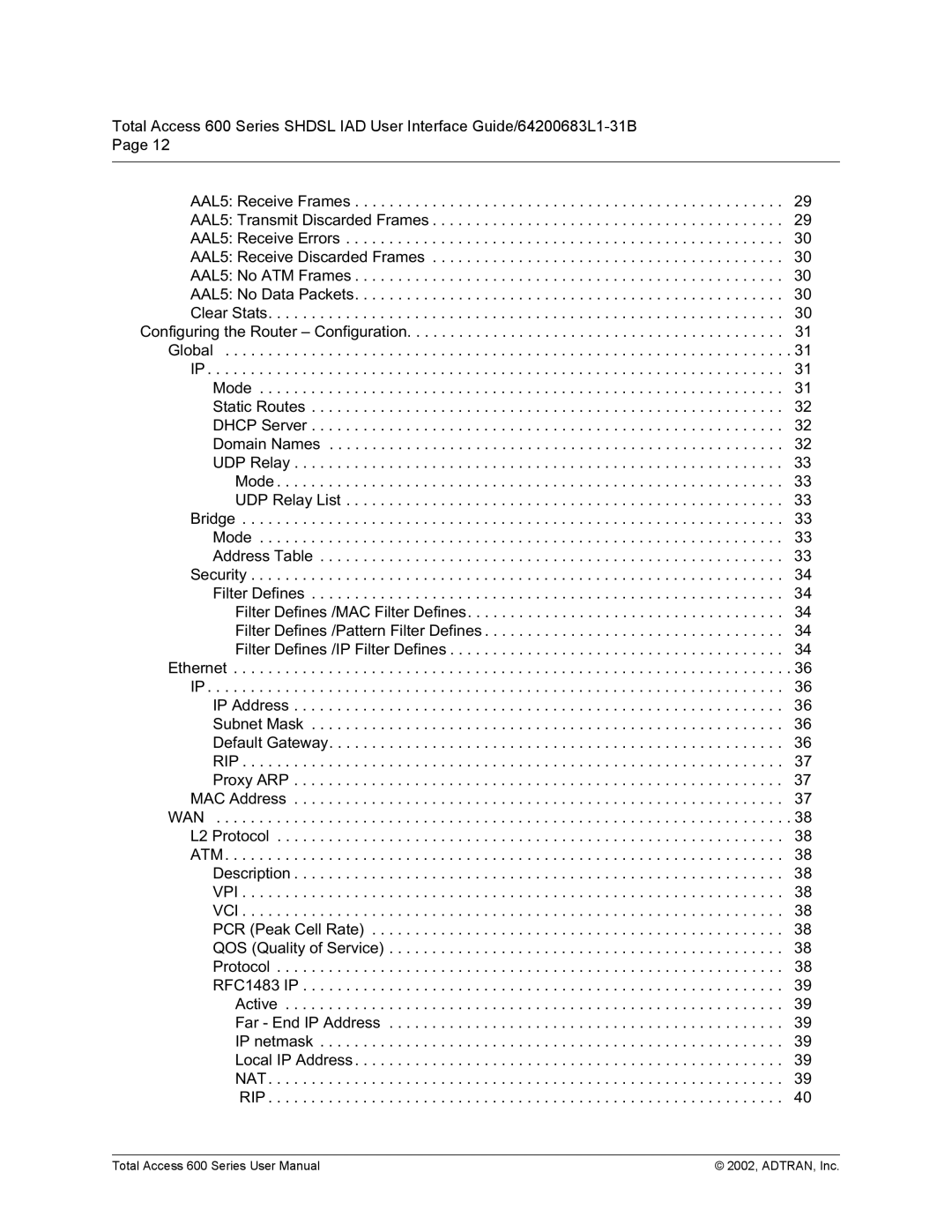 ADTRAN 600 Series user manual @/& %.&$$ @.&$$ @/1 @.%+0% %B,% 