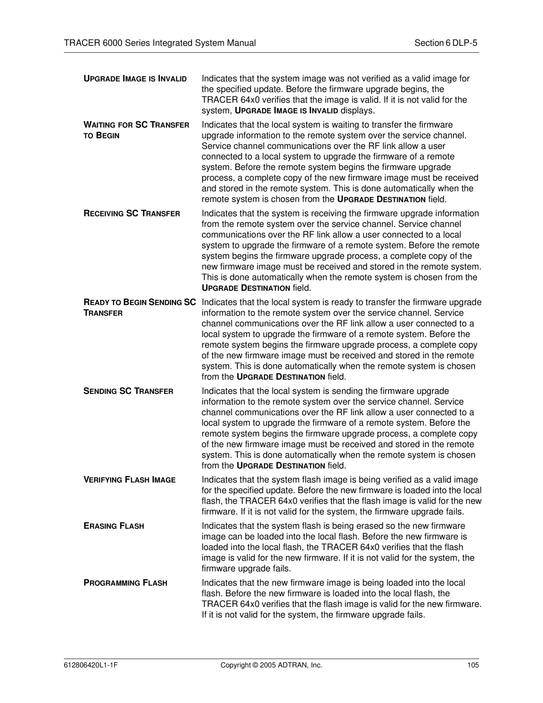 ADTRAN 6000 Series system manual New firmware image must be received and stored in the remote 