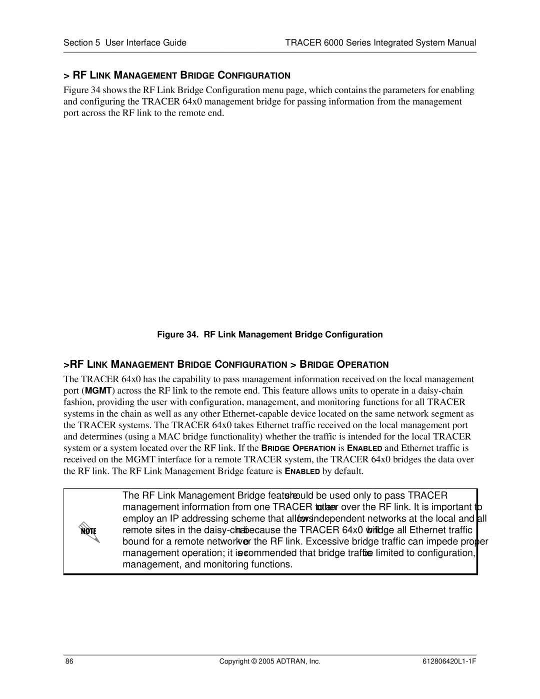 ADTRAN 6000 Series system manual RF Link Management Bridge Configuration Bridge Operation 