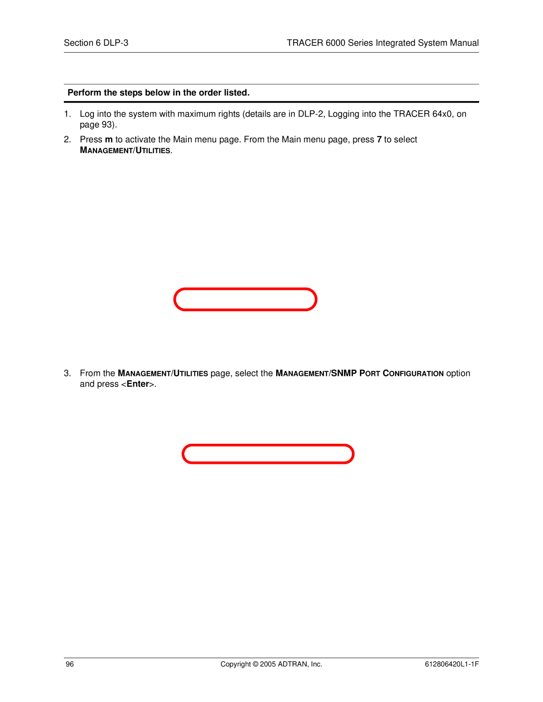 ADTRAN system manual DLP-3 Tracer 6000 Series Integrated System Manual 