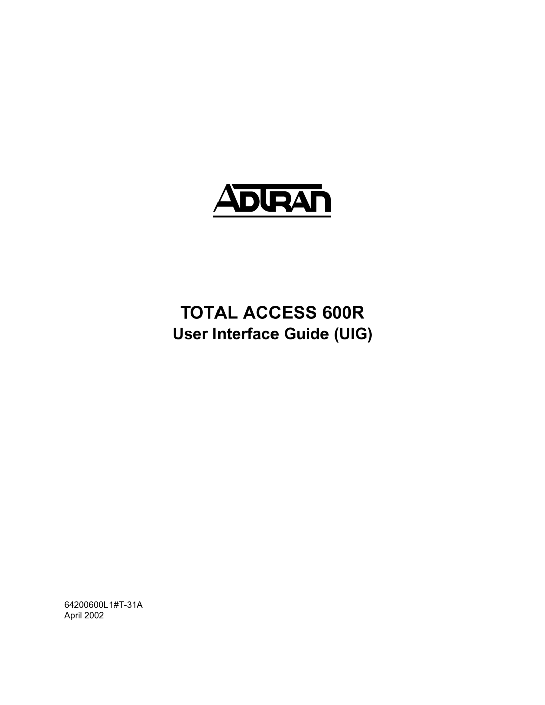 ADTRAN manual Total Access 600R 