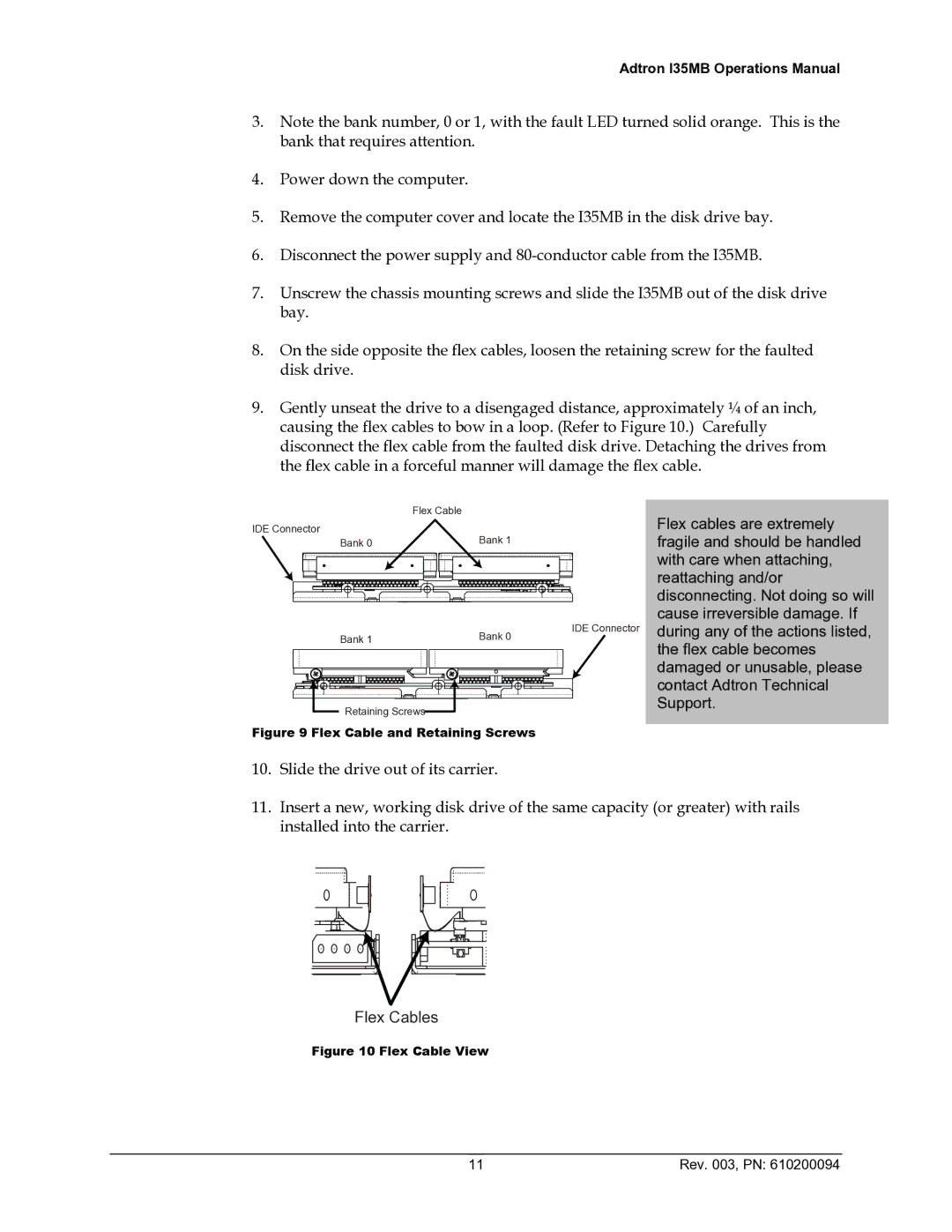 ADTRAN 610200094 manual Flex Cables 