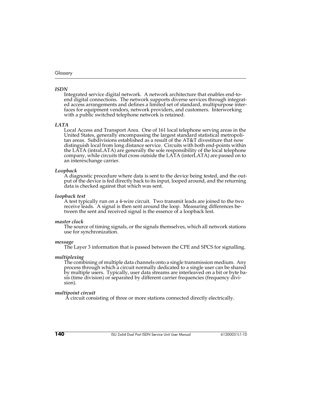 ADTRAN 61200051L1, 1200051L6, 1200051L2, 1200051L5 user manual Isdn 