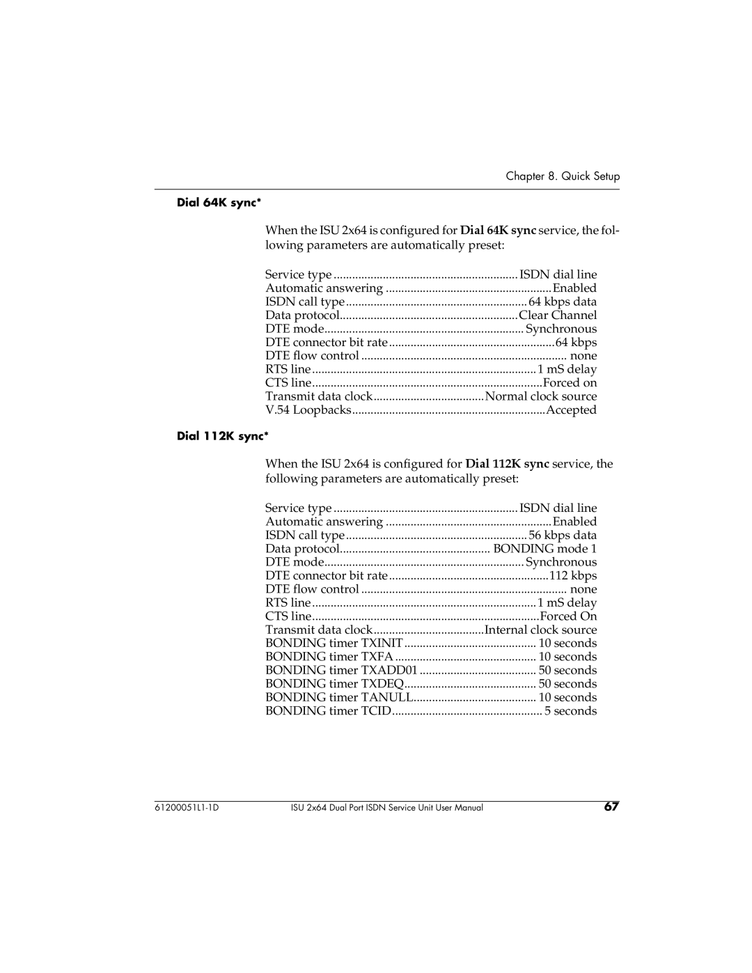 ADTRAN 1200051L6, 61200051L1, 1200051L2, 1200051L5 user manual Data protocol Bonding mode 