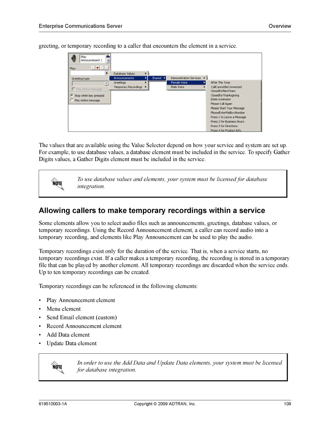 ADTRAN 619510003-1A manual Enterprise Communications Server Overview 