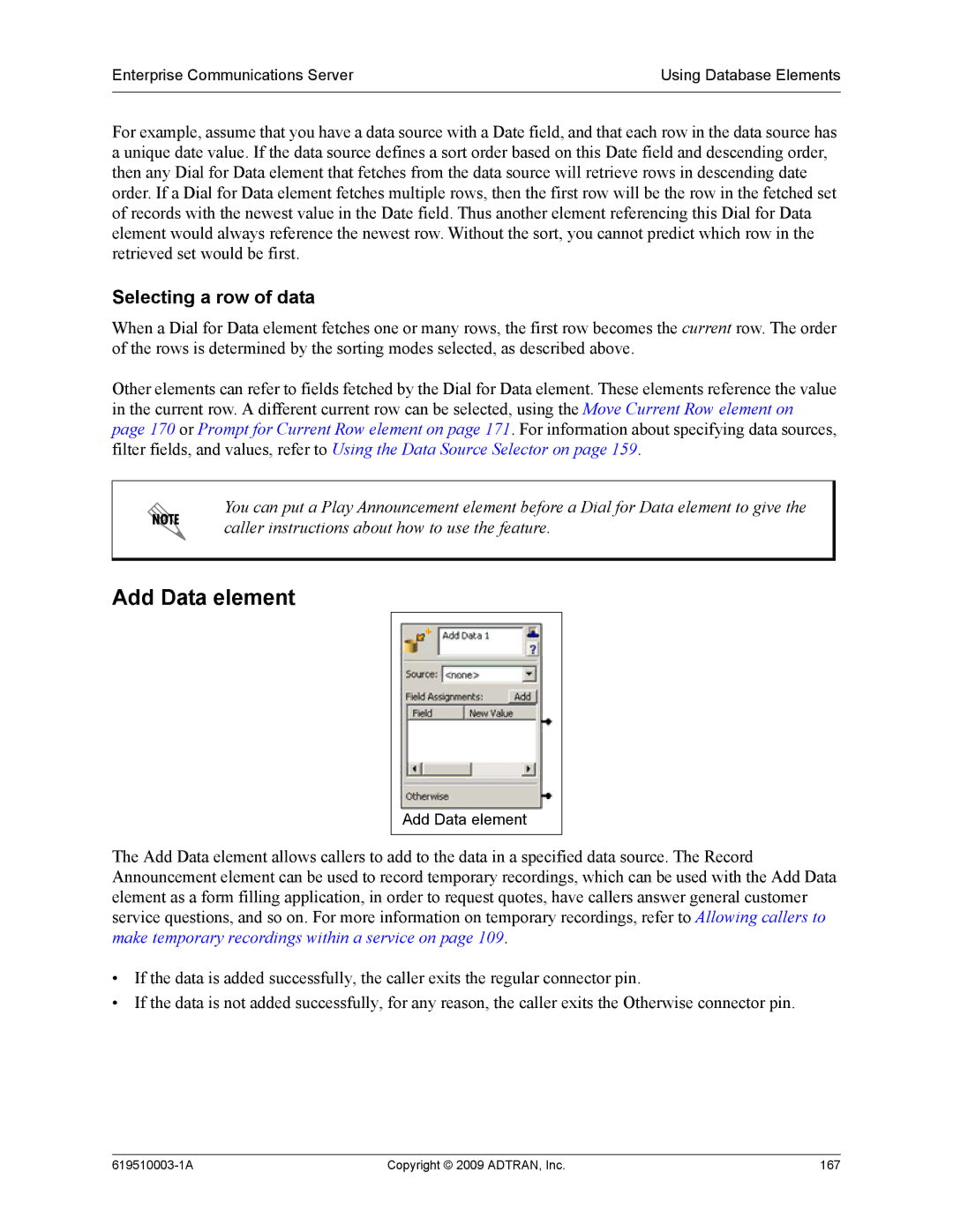 ADTRAN 619510003-1A manual Add Data element 