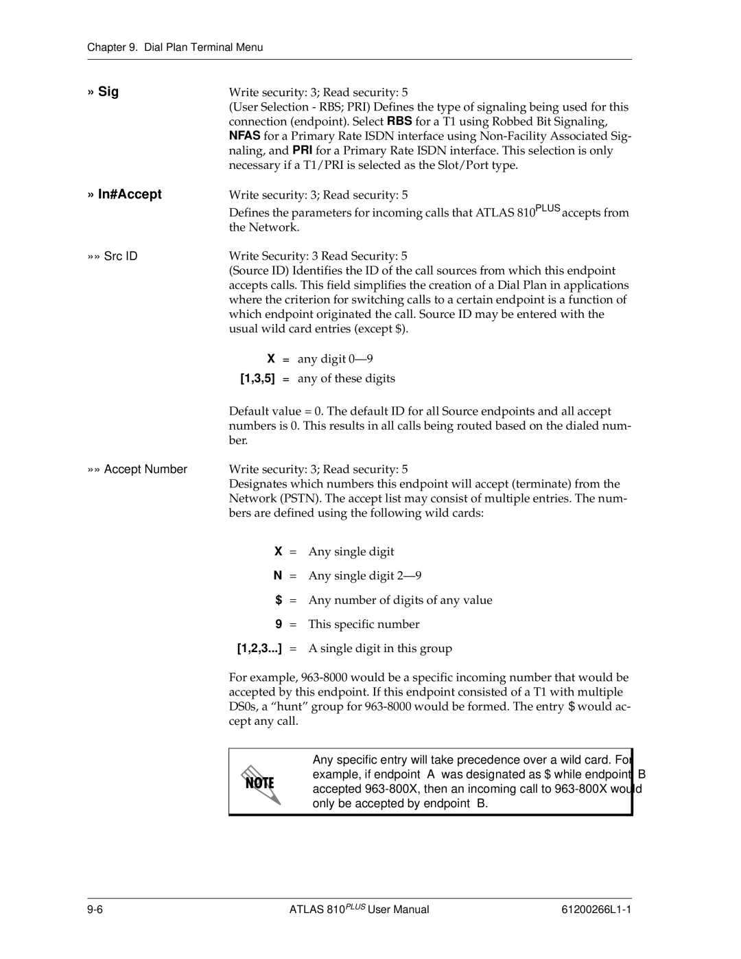 ADTRAN 810 Plus manual » Sig, » In#Accept 