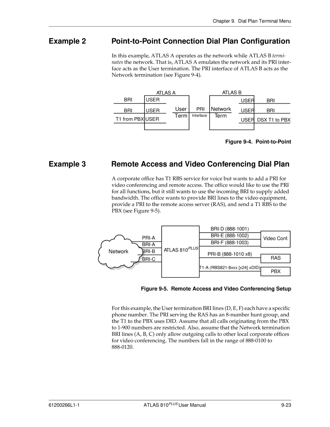 ADTRAN 810 Plus manual Example 2 Point-to-Point Connection Dial Plan Configuration 