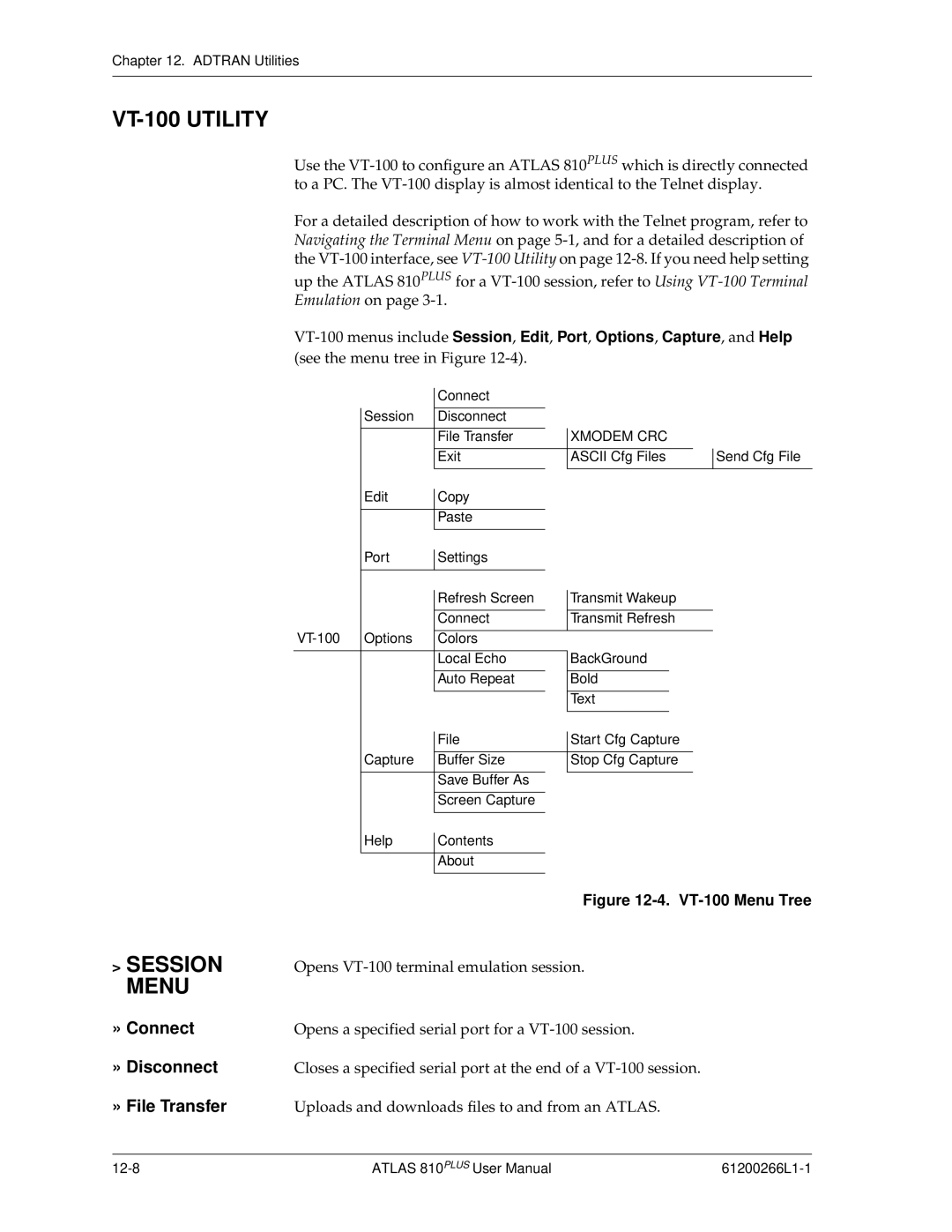 ADTRAN 810 Plus manual VT-100 Utility, » File Transfer 