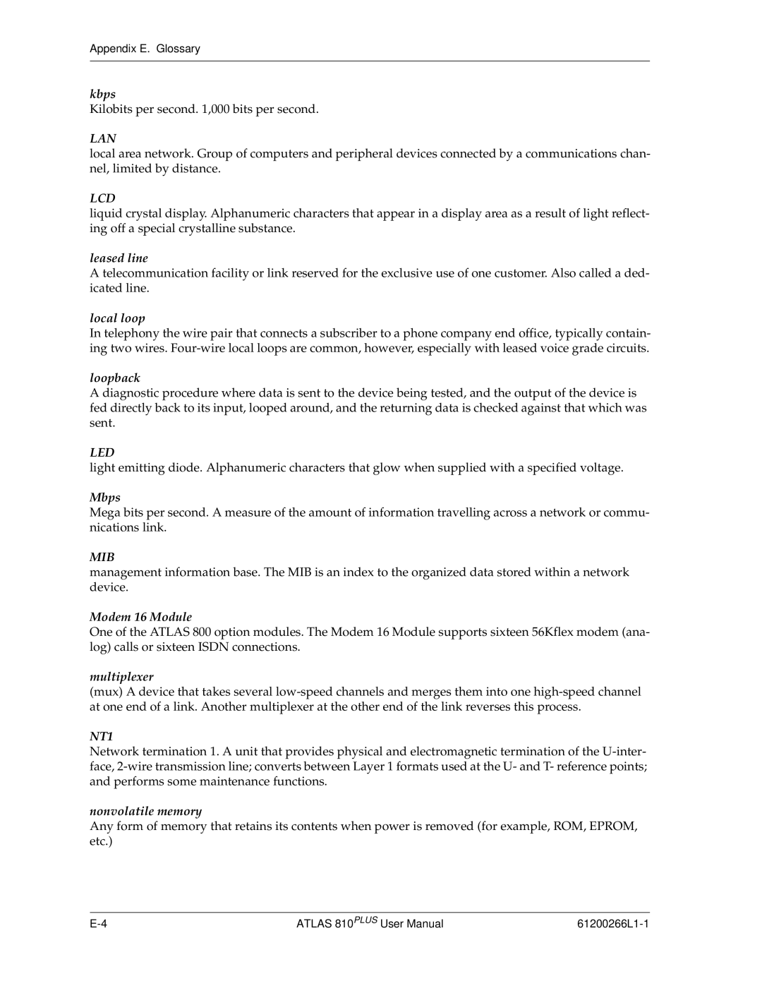 ADTRAN 810 Plus manual Leased line 