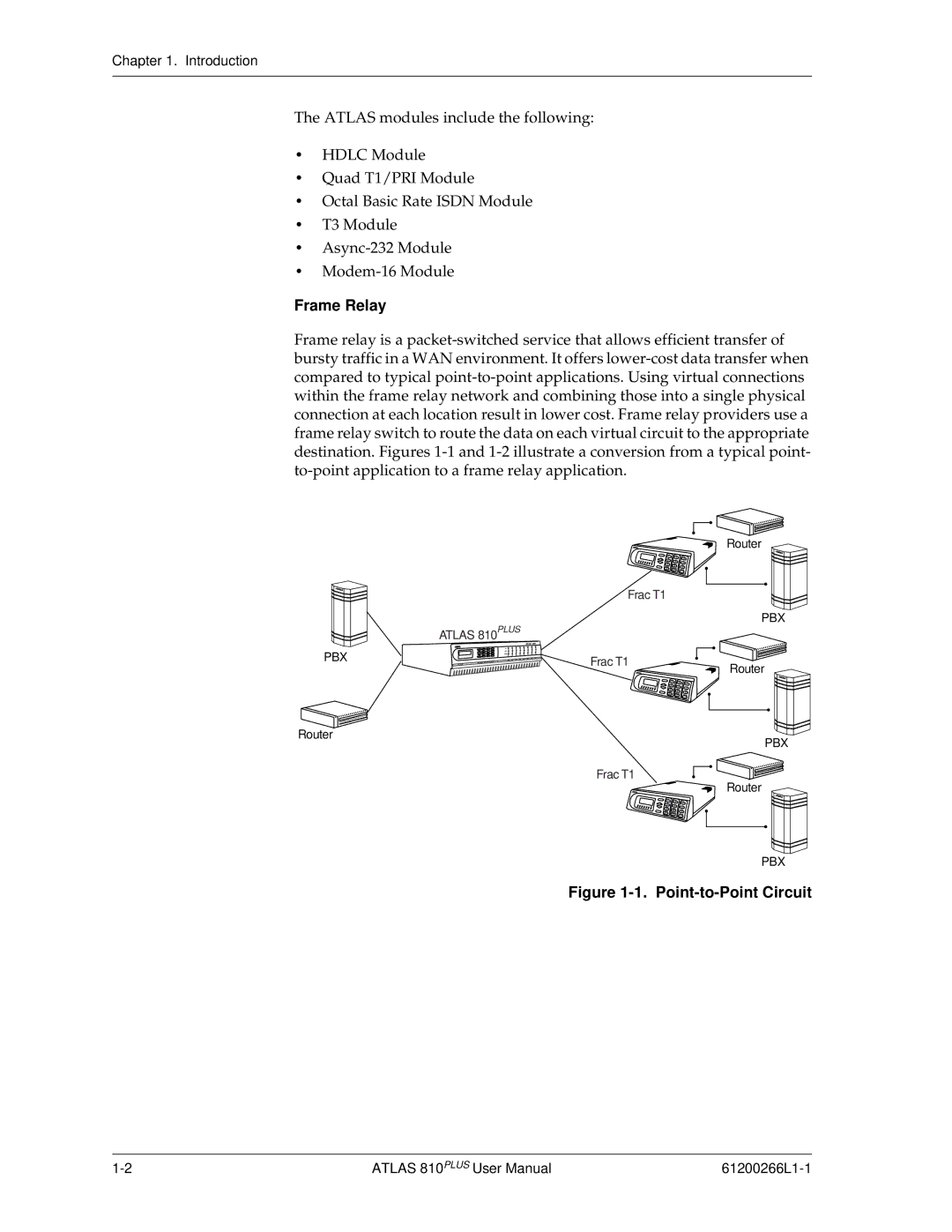 ADTRAN 810 Plus manual Frame Relay, Point-to-Point Circuit 