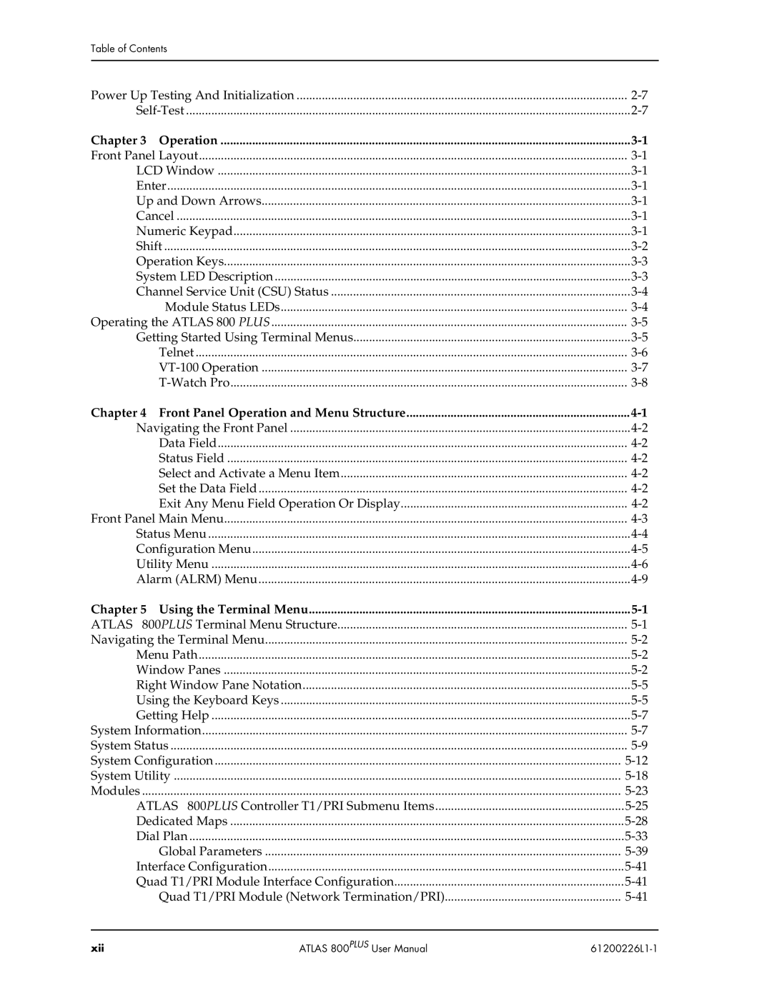 ADTRAN ATLAS 800PLUS user manual Operation 